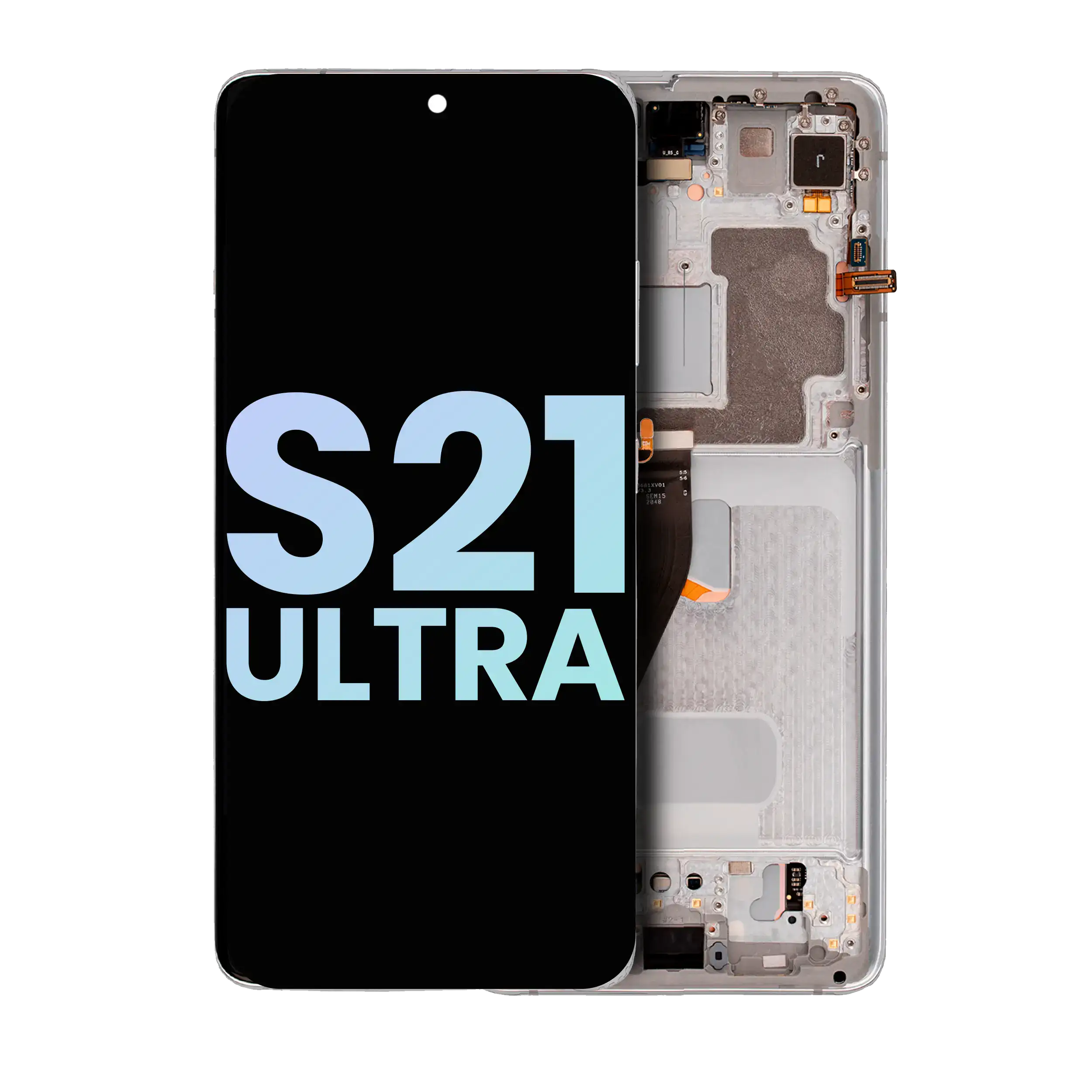 Display OLED completo con Frame per Samsung Galaxy S21 Ultra 5G (Service Pack) (Phantom Argento)