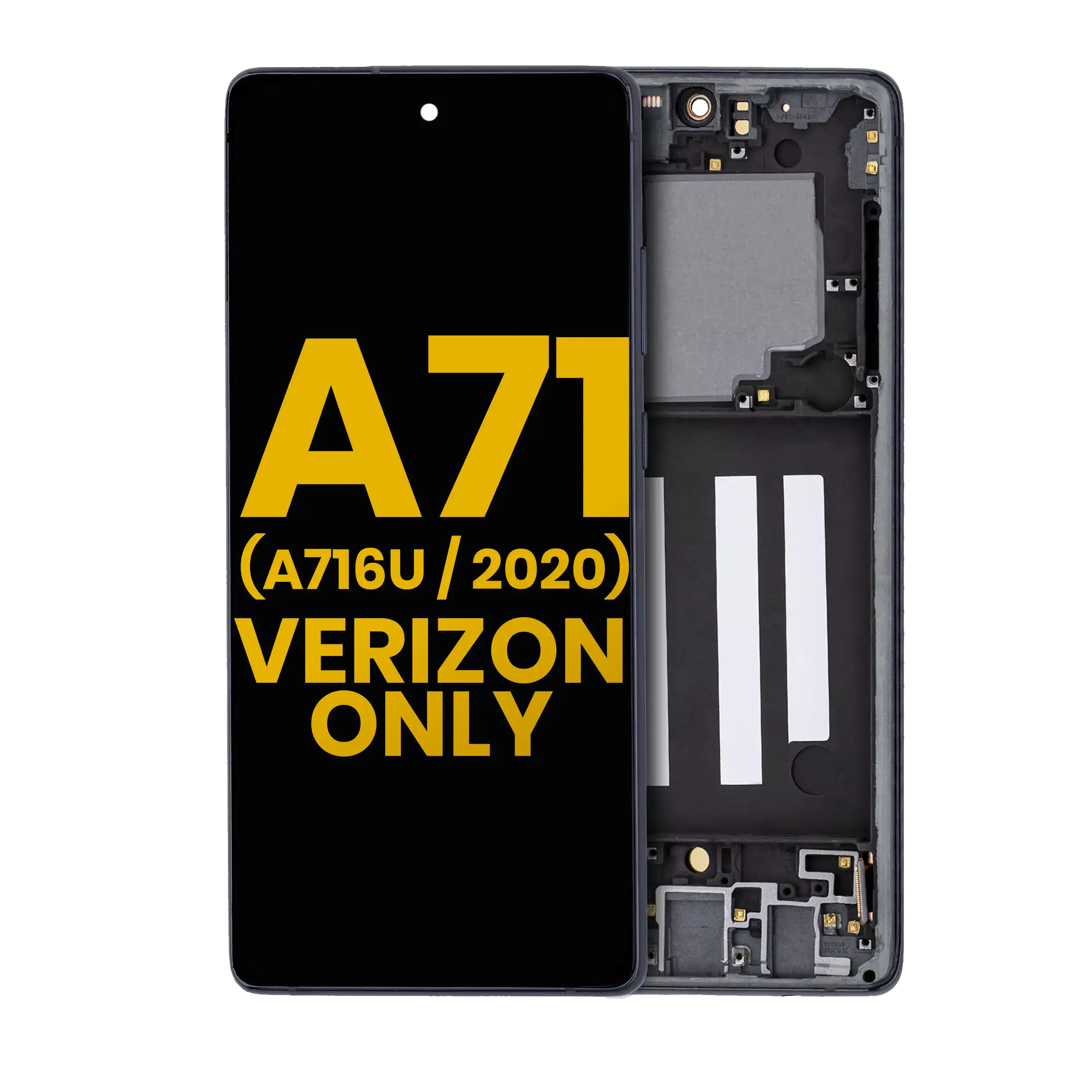 Display OLED completo con Frame per Samsung Galaxy A716V (A716V / 2020) (Verizon 5G UW Frame Only) (Refurbished) (Prism Cube Nero)