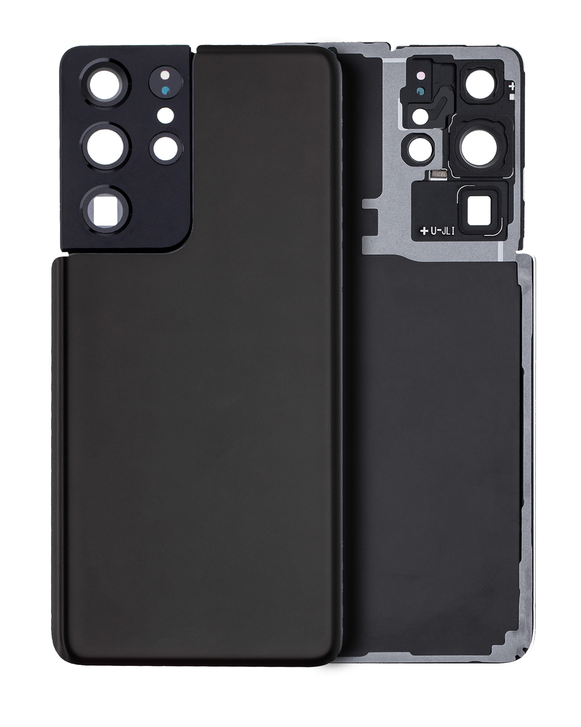 vetro cover posteriore con Vetro fotocamera per Samsung Galaxy S21 Ultra (No Logo) (Aftermarket Plus) (Phantom Nero)