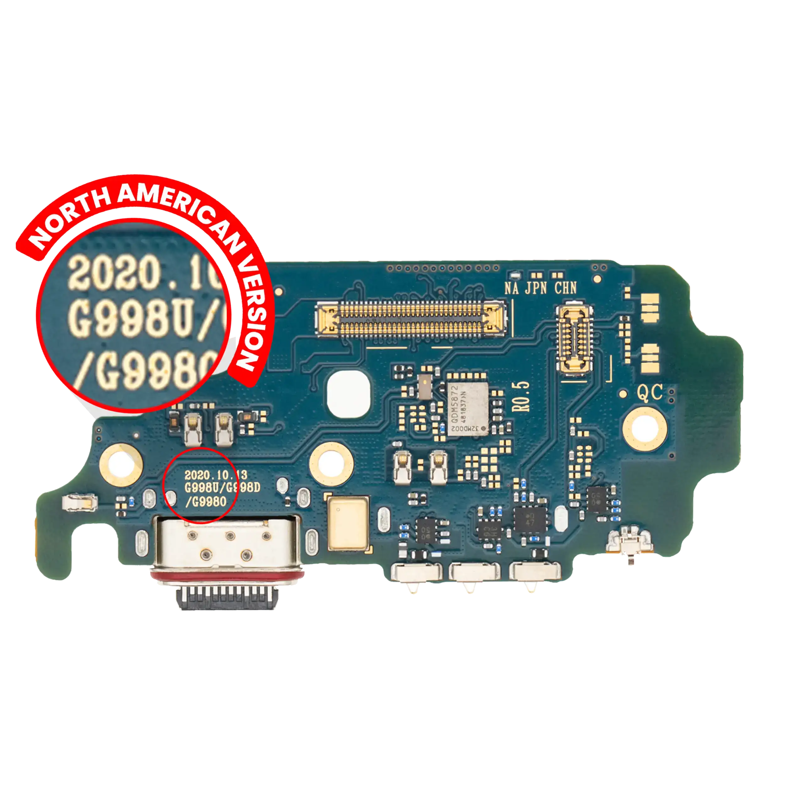 Connettore di ricarica Scheda con Sim Card Reader per Samsung Galaxy S21 Ultra 5G (G998U) (US Version) (Premium)