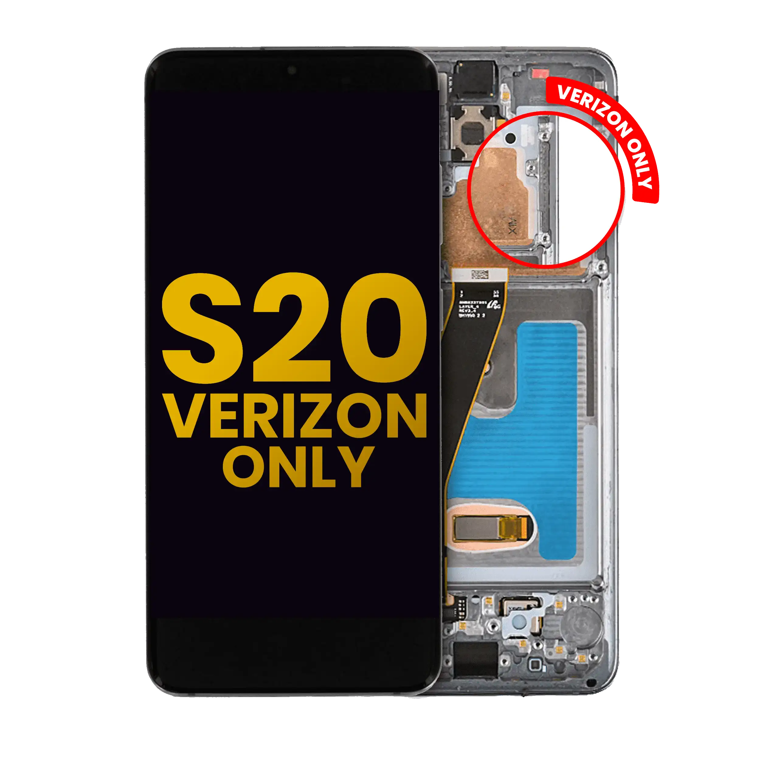 Display OLED completo con Frame per Samsung Galaxy S20 5G (Verizon 5G UW Frame Only) (Refurbished) (Nero cosmico)