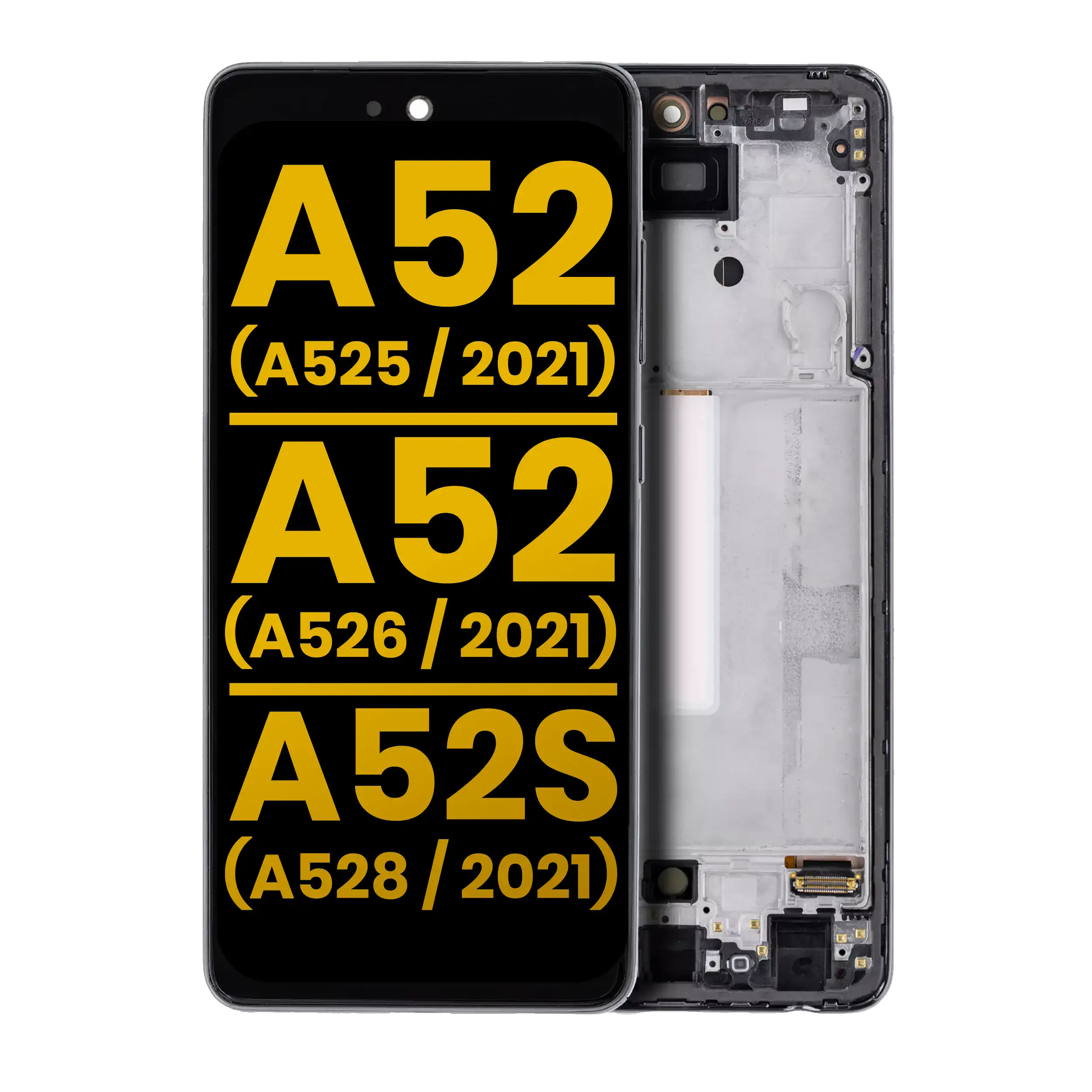 Display OLED completo con Frame per Samsung Galaxy A52 4G (A525 / 2021) / A52 5G (A526 / 2021) / A52S 5G (A528 / 2021) (Refurbished) (Awesome Bianco)
