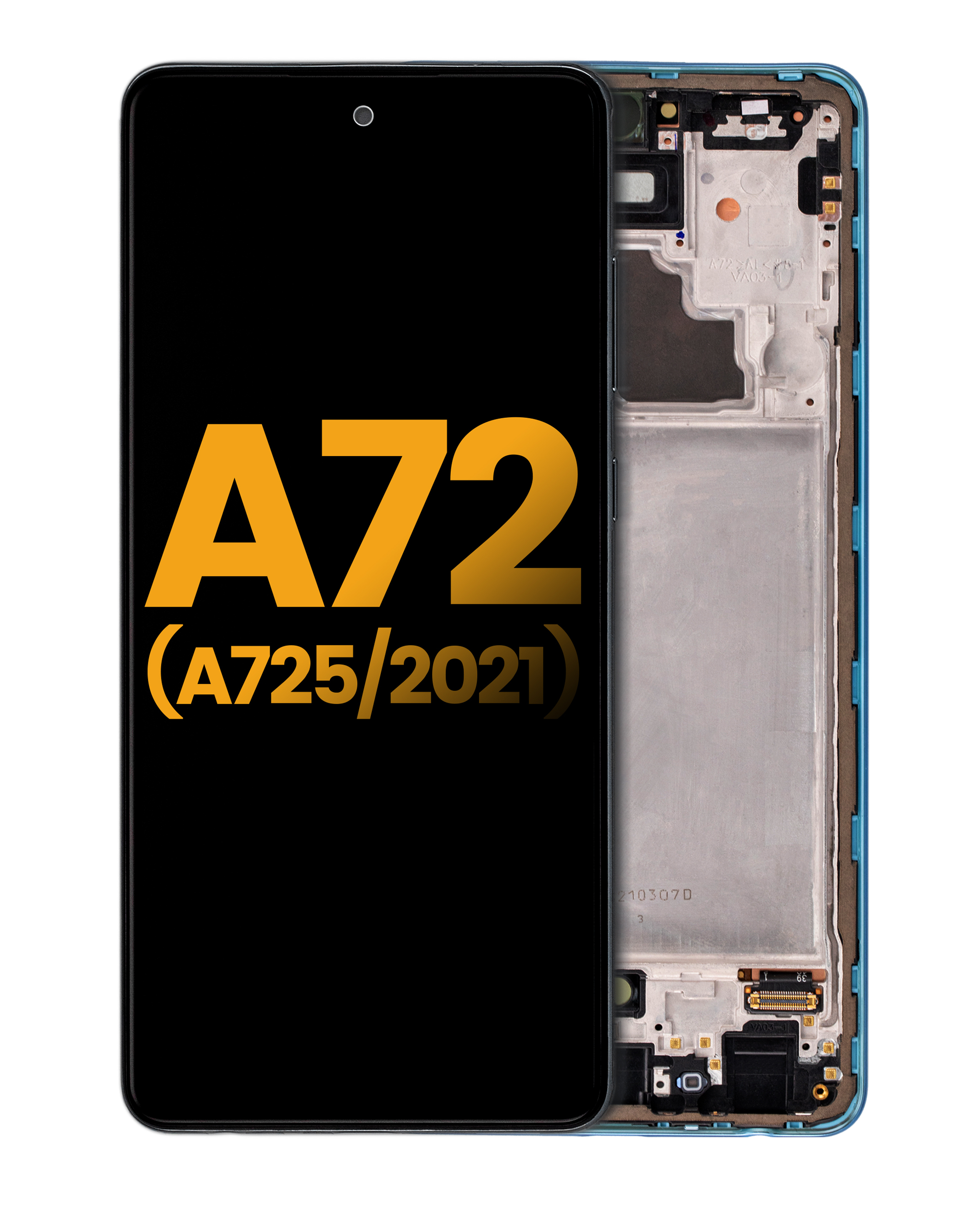 Display OLED completo con Frame per Samsung A72 (A725 / 2021) (Refurbished) (Awesome Blu)