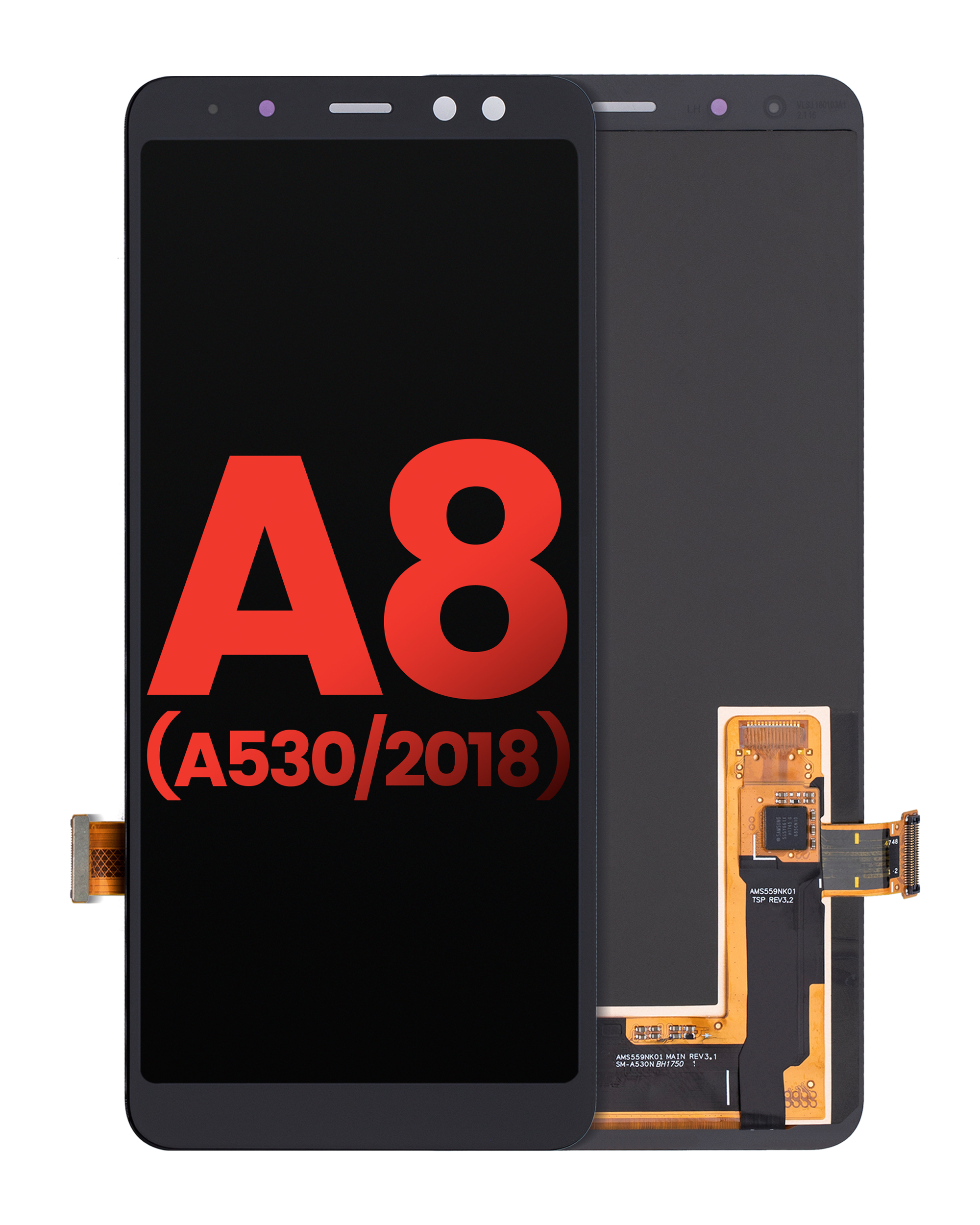 Display OLED completo senza Frame per Samsung Galaxy A8 (A530 / 2018) (Aftermarket Plus) (tutti i colori)