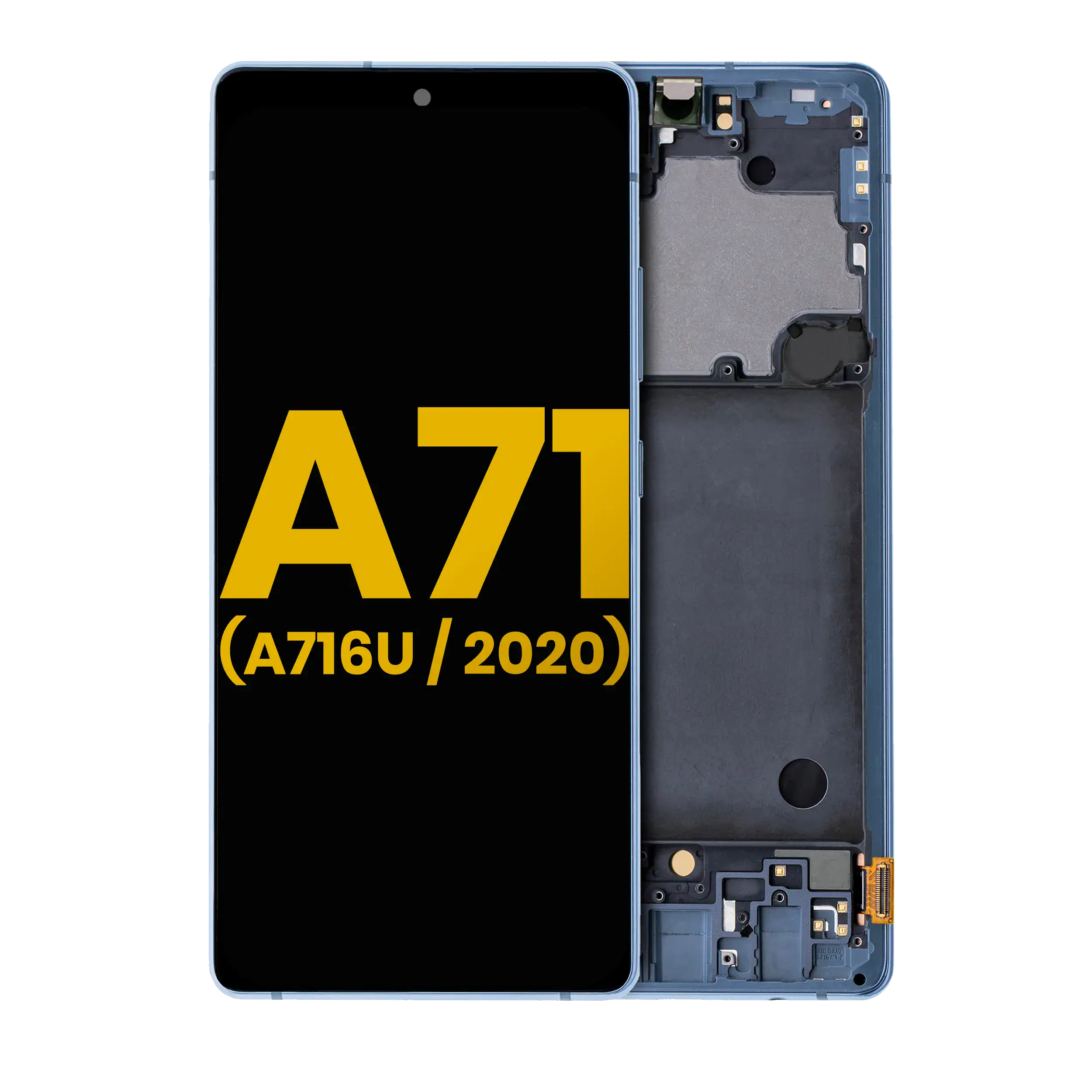 Display OLED completo con Frame per Samsung Galaxy A71 5G (A716U / 2020) (Refurbished) (Prism Cube Blu)