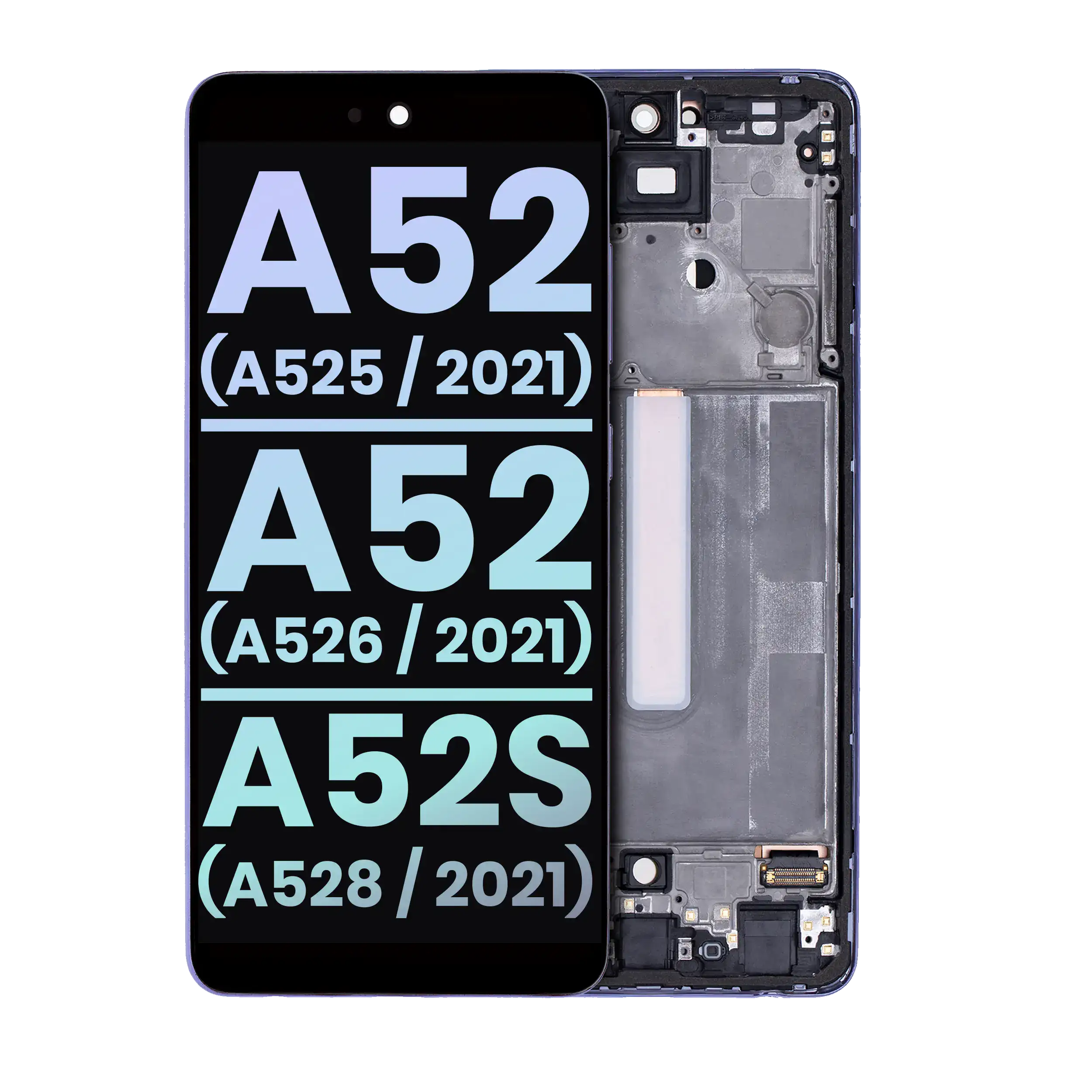 Display OLED completo con Frame per Samsung Galaxy A52 4G (A525 / 2021) / A52 5G (A526 / 2021) / A52S 5G (A528/2021) (Service Pack) (Awesome Violet)