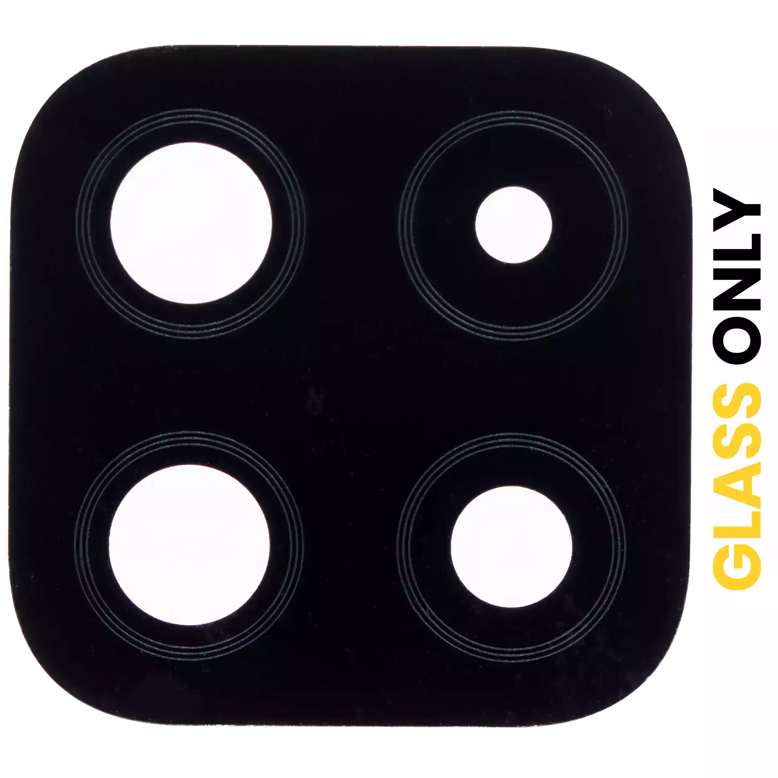 Lente fotocamera posteriore (solo vetro) con adesivo per Samsung Galaxy A22 5G (A226 / 2021) (Nero)