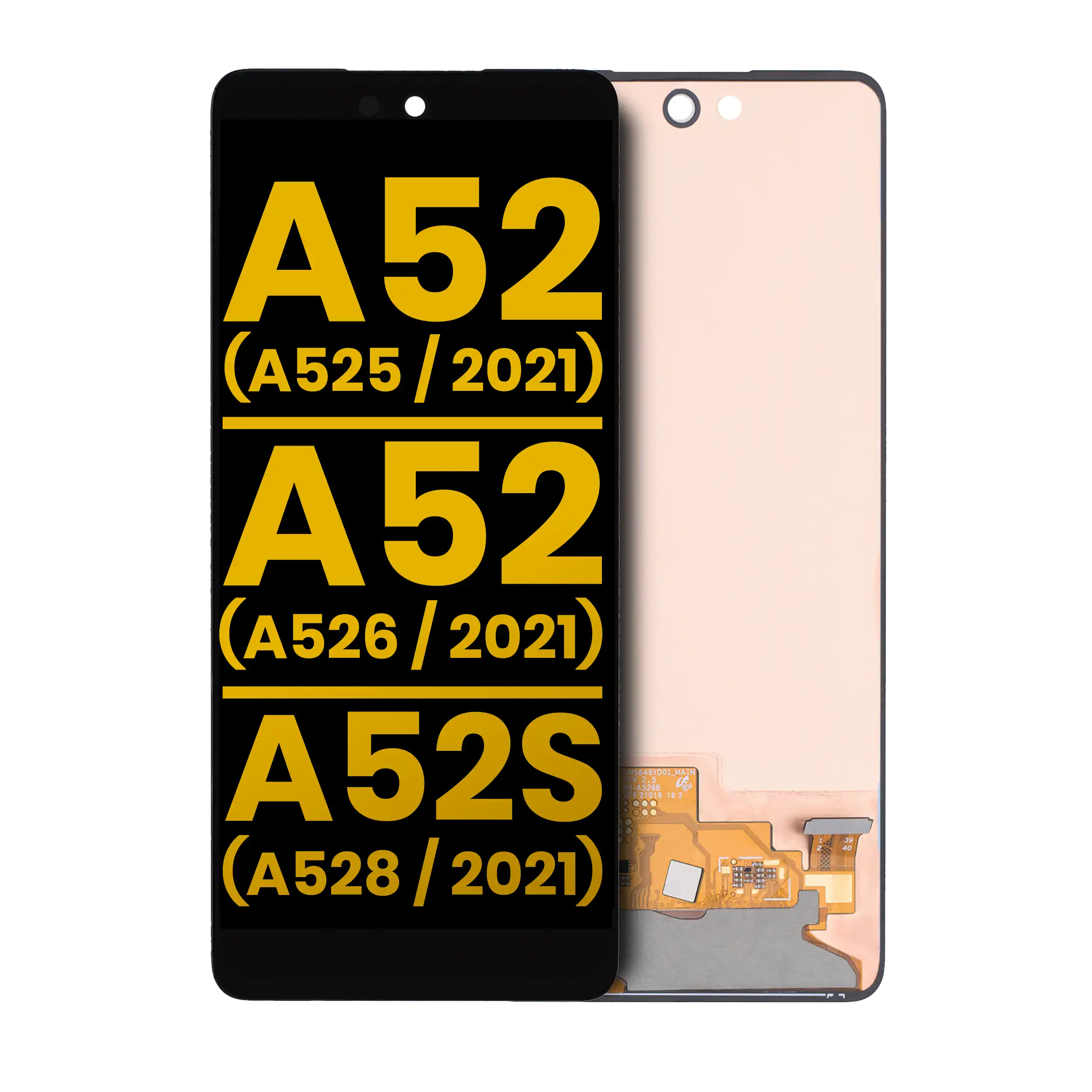 Display OLED completo senza Frame per Samsung A52 4G (A525 / 2021) / 5G (A526 / 2021) / A52S 5G (A528 / 2021) (Refurbished) (tutti i colori)