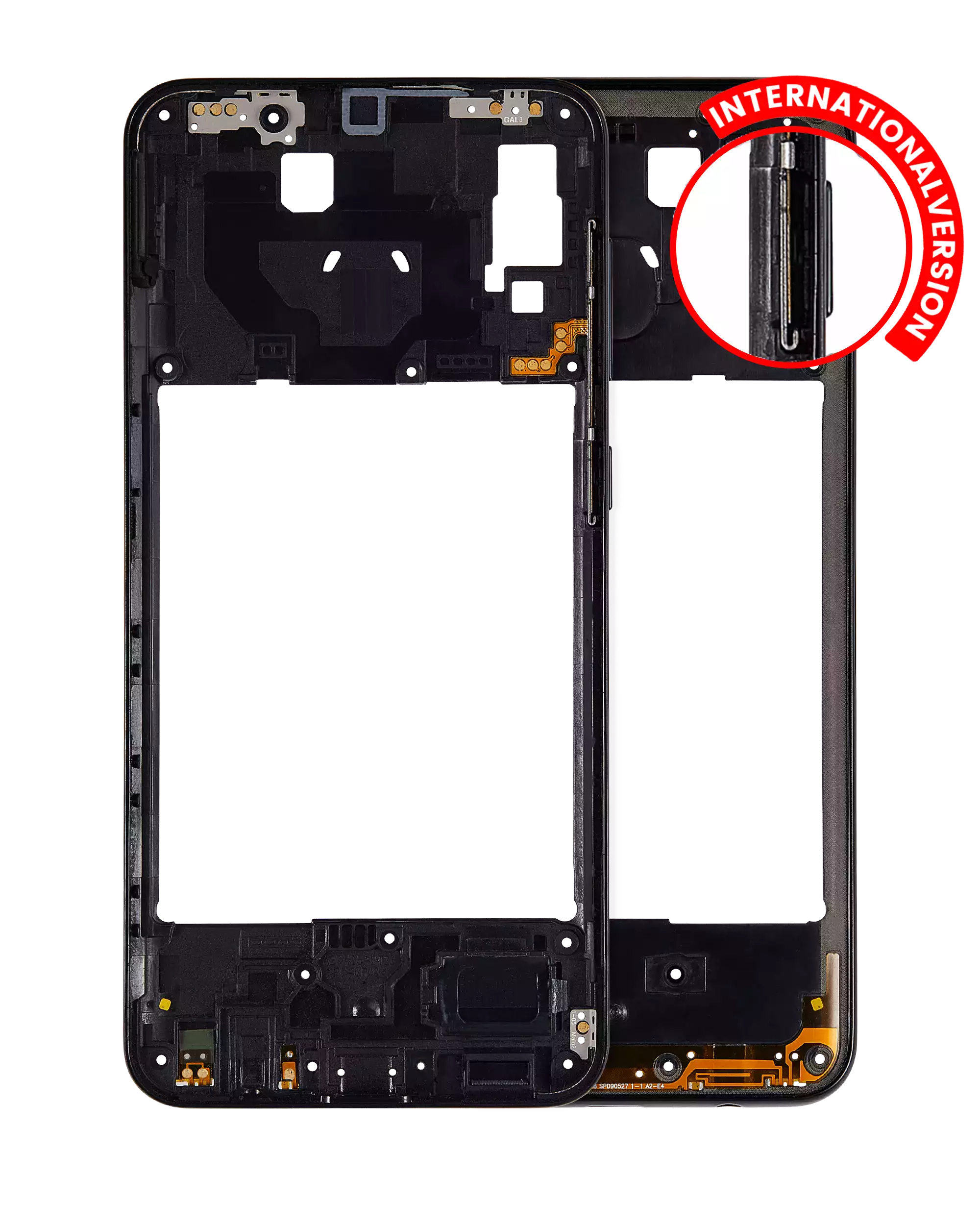 Frame centrale per Samsung Galaxy A20 (A205 / 2019) (International Version) (Nero)