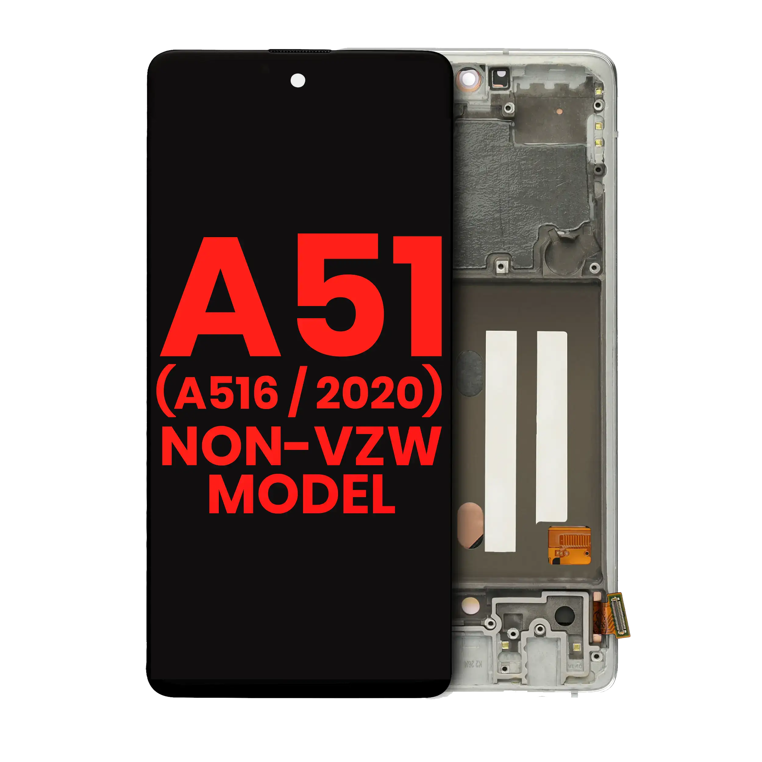 Display OLED completo con Frame per Samsung Galaxy A51 5G (A516 / 2020) (Non-Verizon 5G UW Frame) (6.46") (Prism Cube Bianco)
