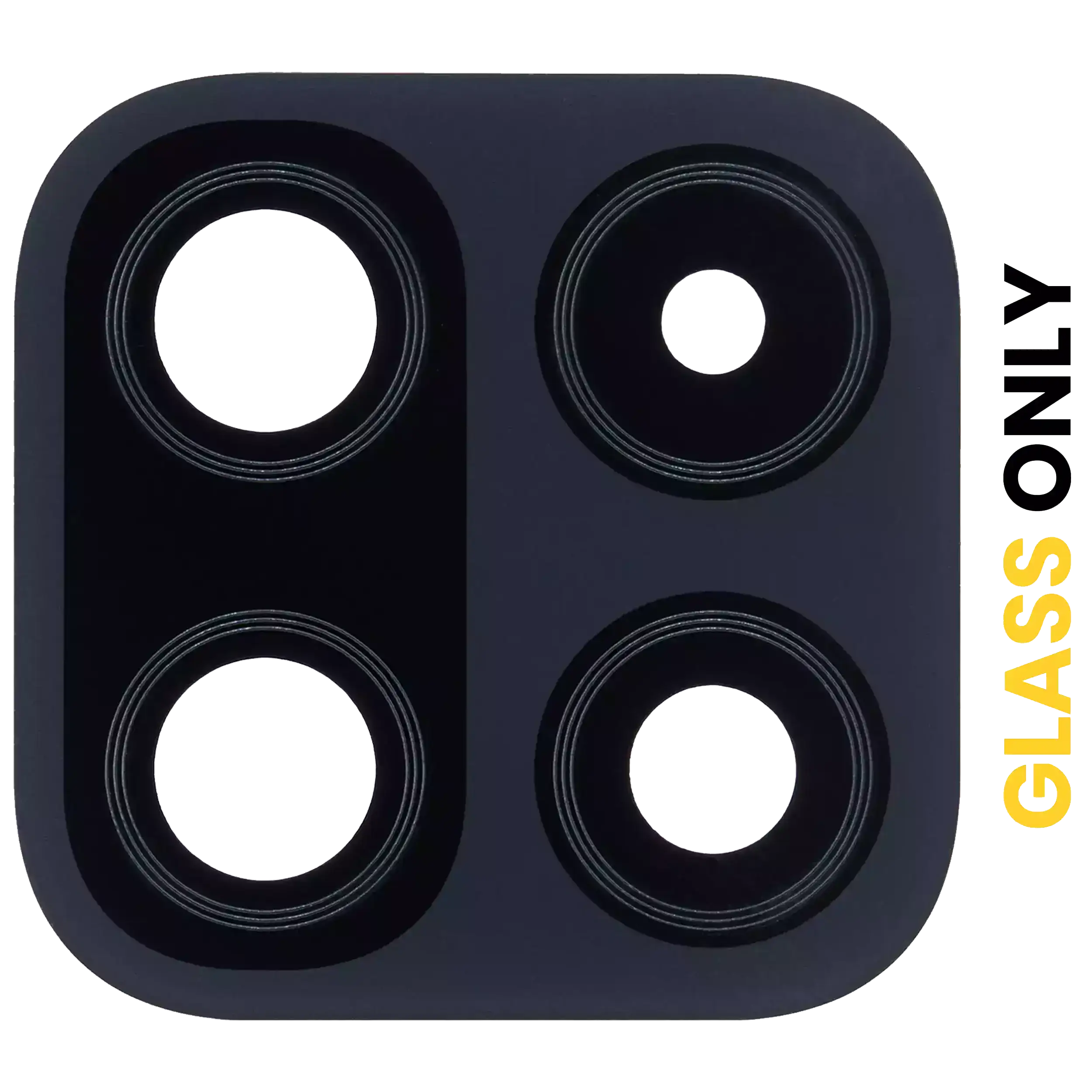 Lente fotocamera posteriore (solo vetro) con adesivo per Samsung Galaxy F42 5G (E426 / 2021) (Matte Nero)