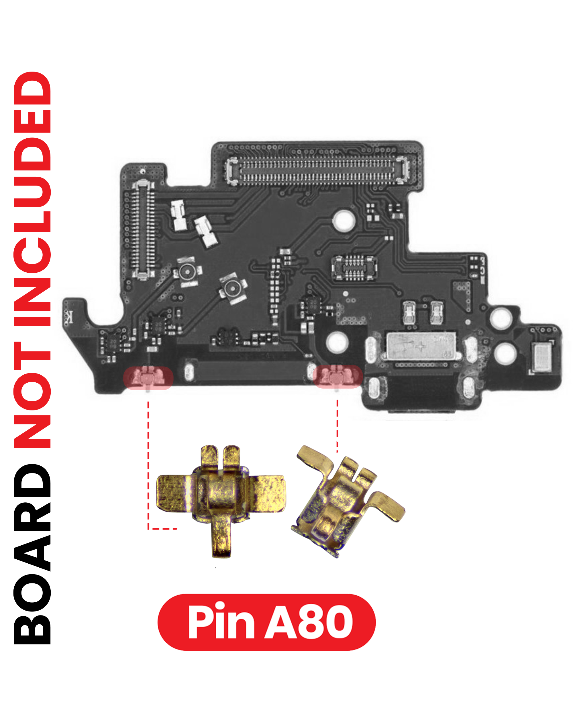 PCB Scheda Contact Pins (A80) per All Samsung Models (Width: 2.5mm / Length: 2.8mm) (100 pezzi)