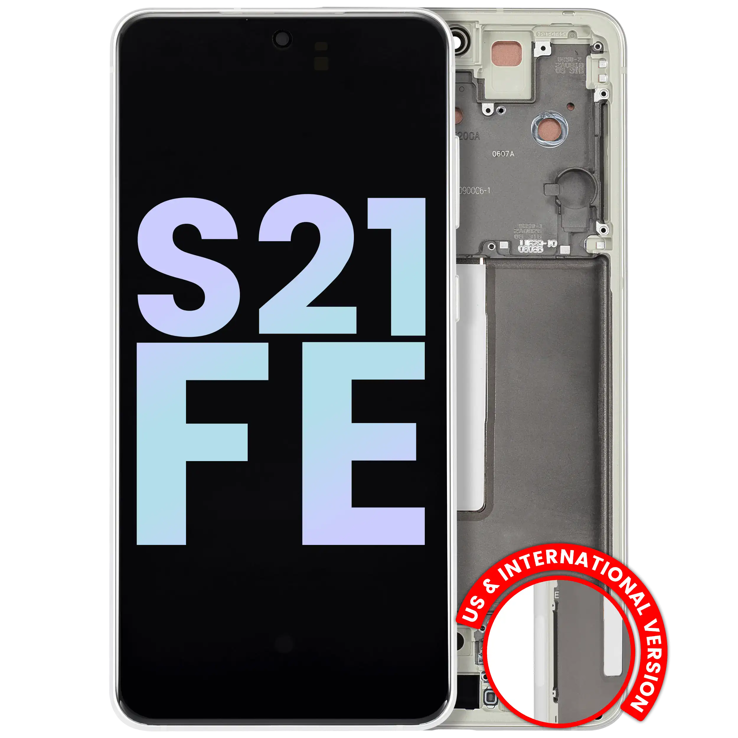 Display OLED completo con Frame per Samsung Galaxy S21 FE 5G (US e International Version) (Service Pack) (Olive Verde)