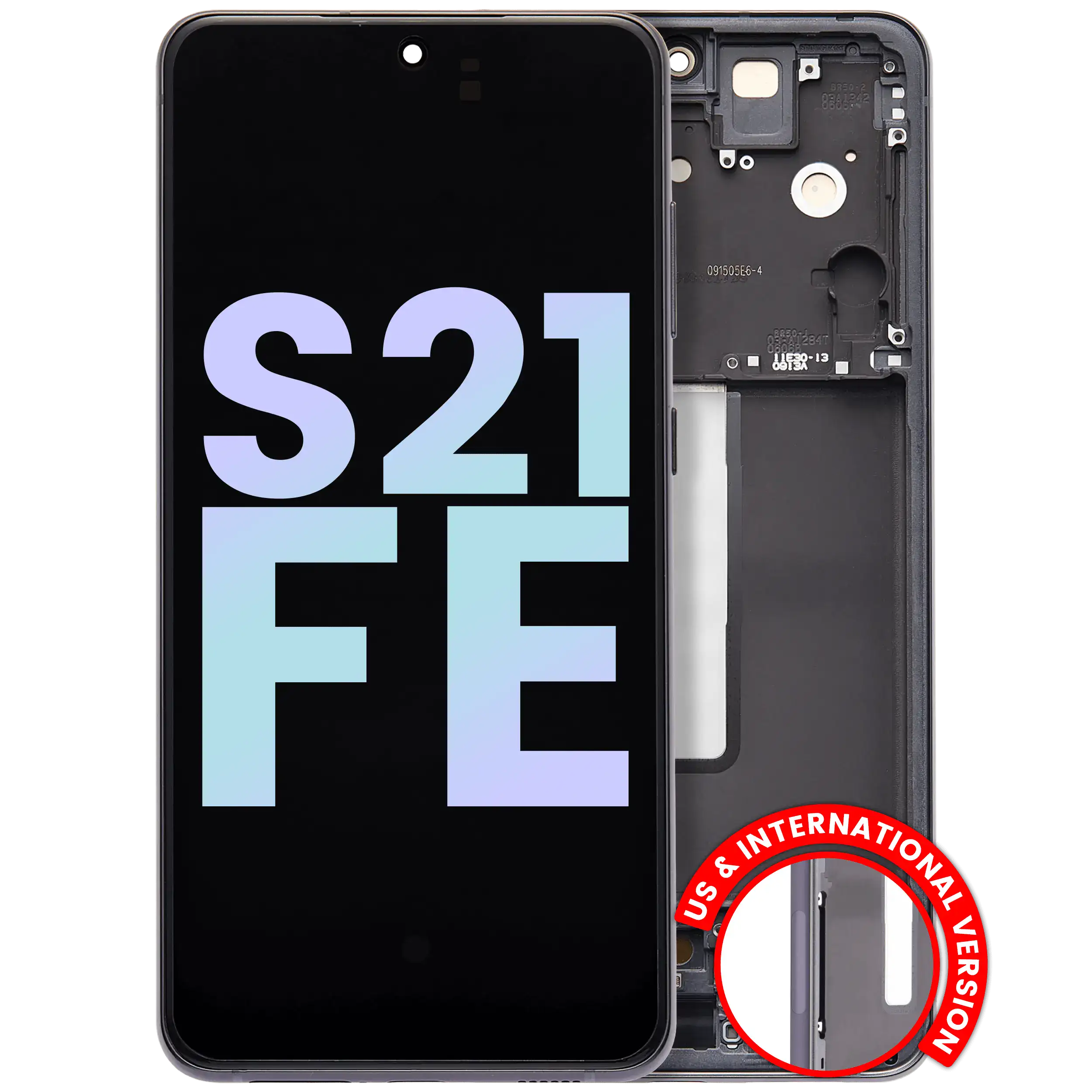 Display OLED completo con Frame per Samsung Galaxy S21 FE 5G (US e International Version) (Service Pack) (Grafite)