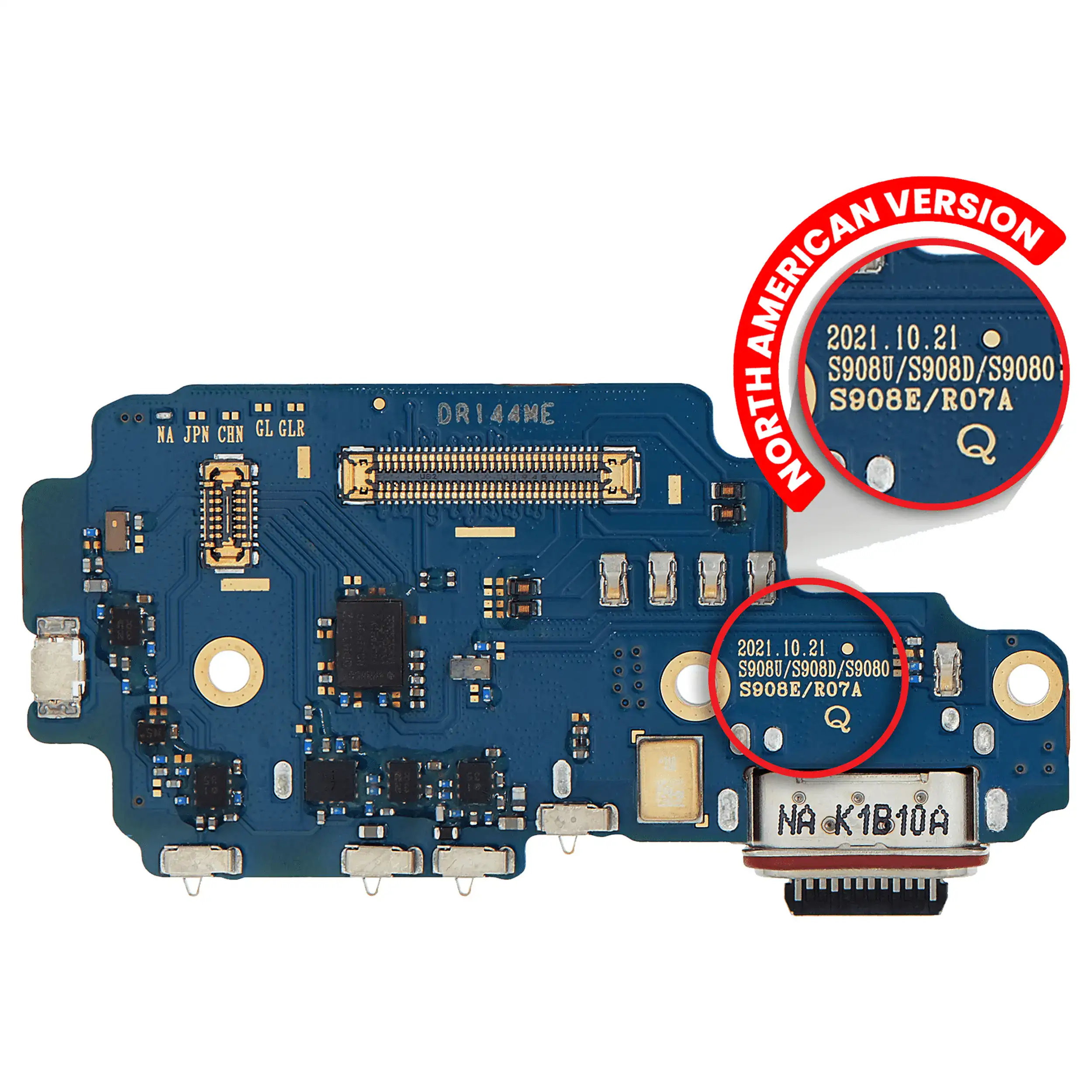 Connettore di ricarica Scheda con Sim Card Reader per Samsung Galaxy S22 Ultra 5G (US Version) (Premium)
