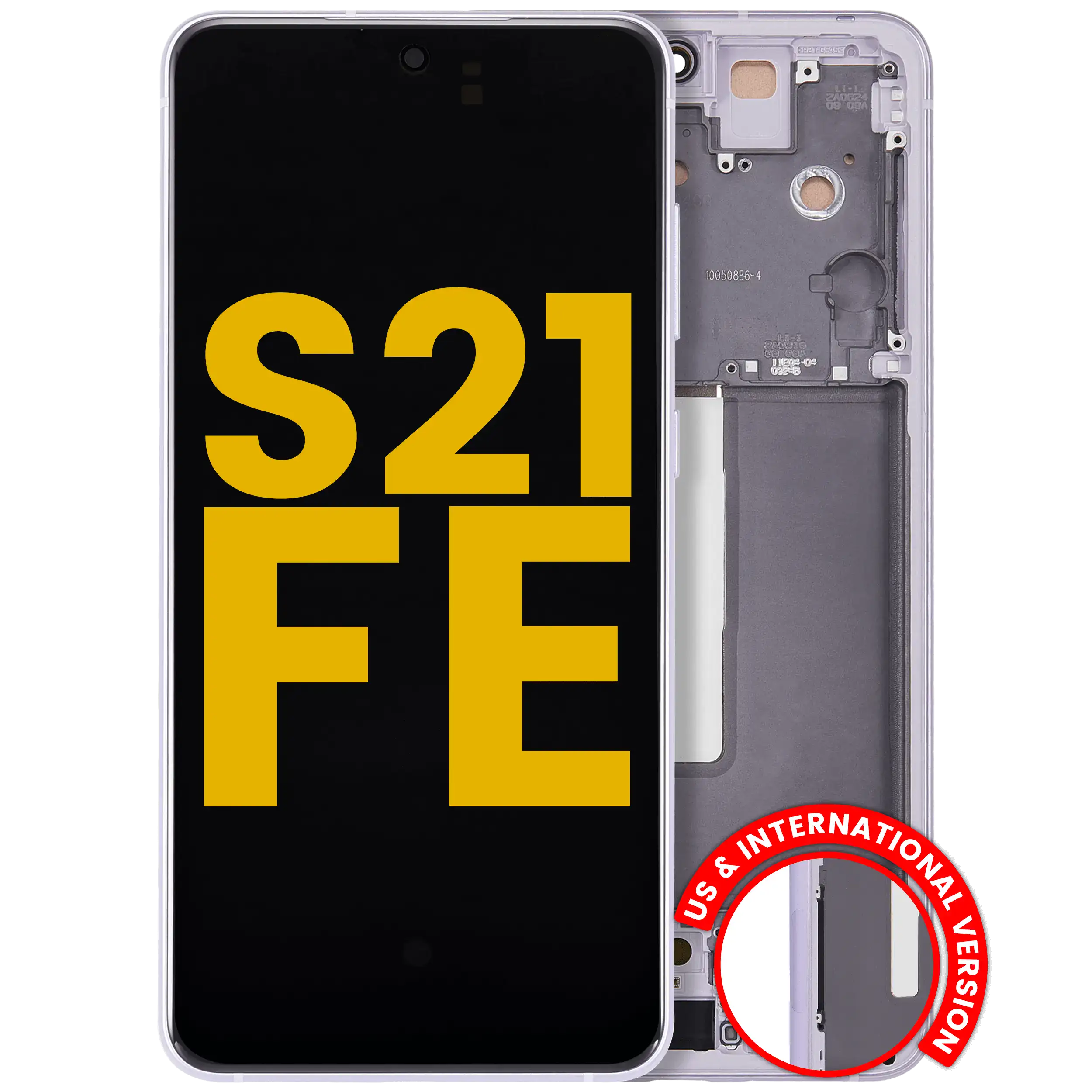 Display OLED completo con Frame per Samsung Galaxy S21 FE 5G (US e International Version) (Refurbished) (Lavanda)