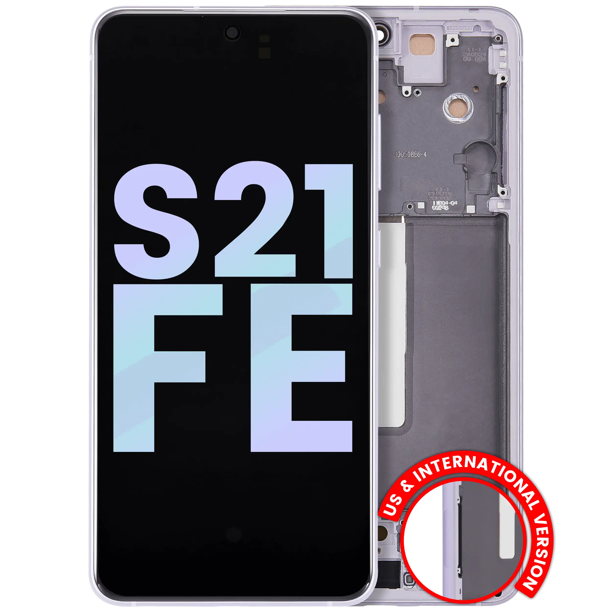 Display OLED completo con Frame per Samsung Galaxy S21 FE 5G (US e International Version) (Service Pack) (Lavanda)