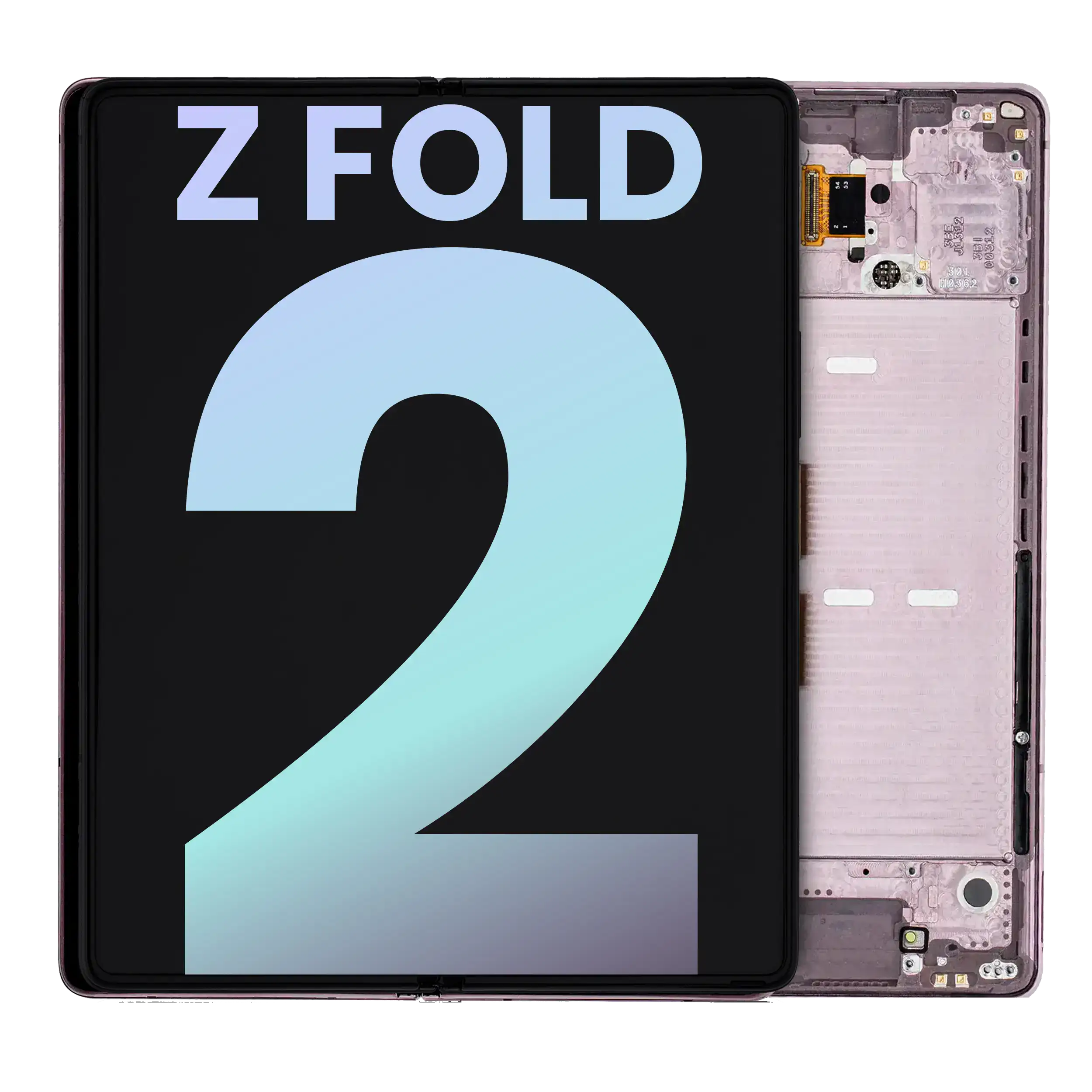 Inner Display OLED completo con Frame per Samsung Galaxy Z Fold 2 5G (US e International) (Service Pack) (Mystic Bronze)