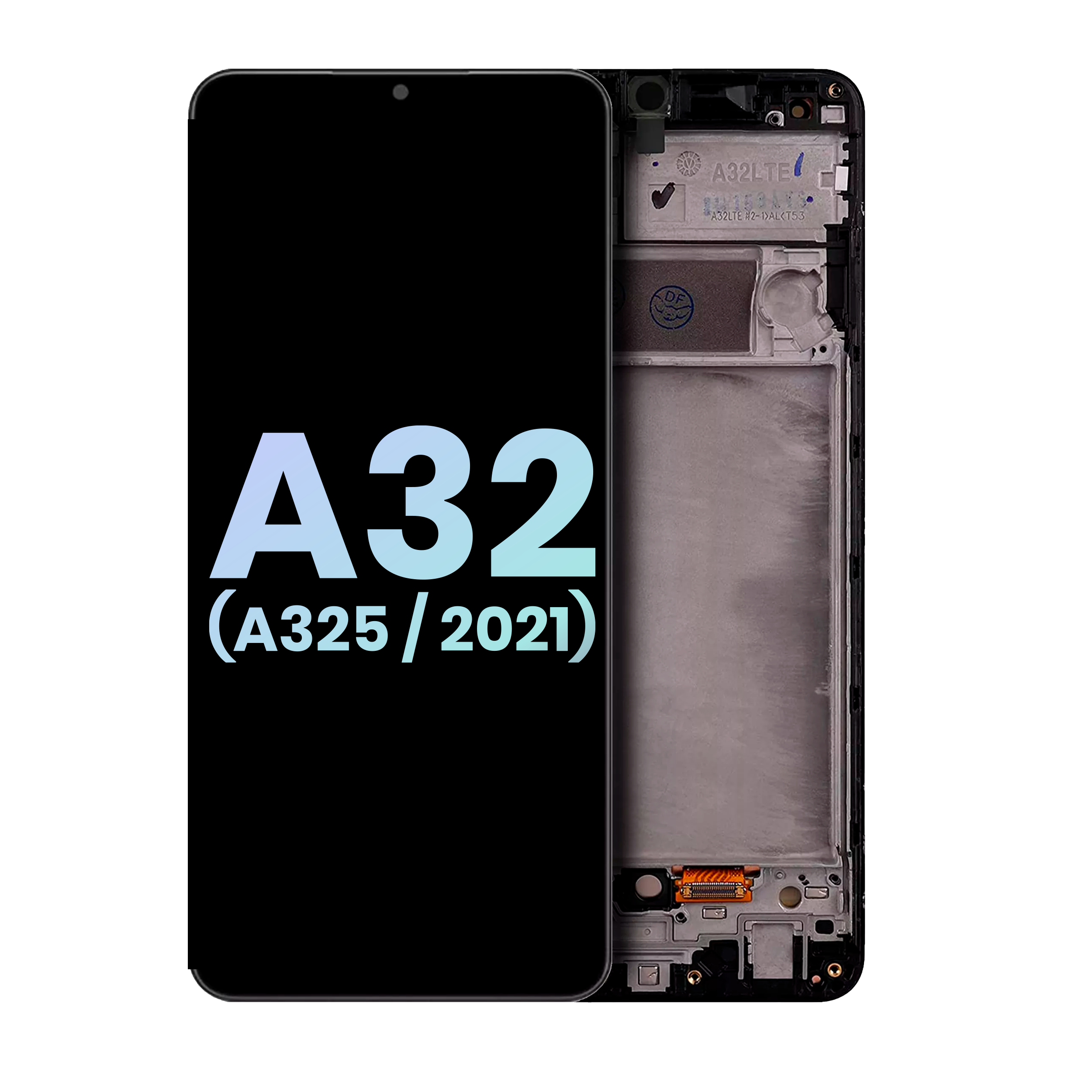 Display LCD completo con Frame per Samsung Galaxy A32 4G (A325 / 2021) (Service Pack) (Awesome Nero)