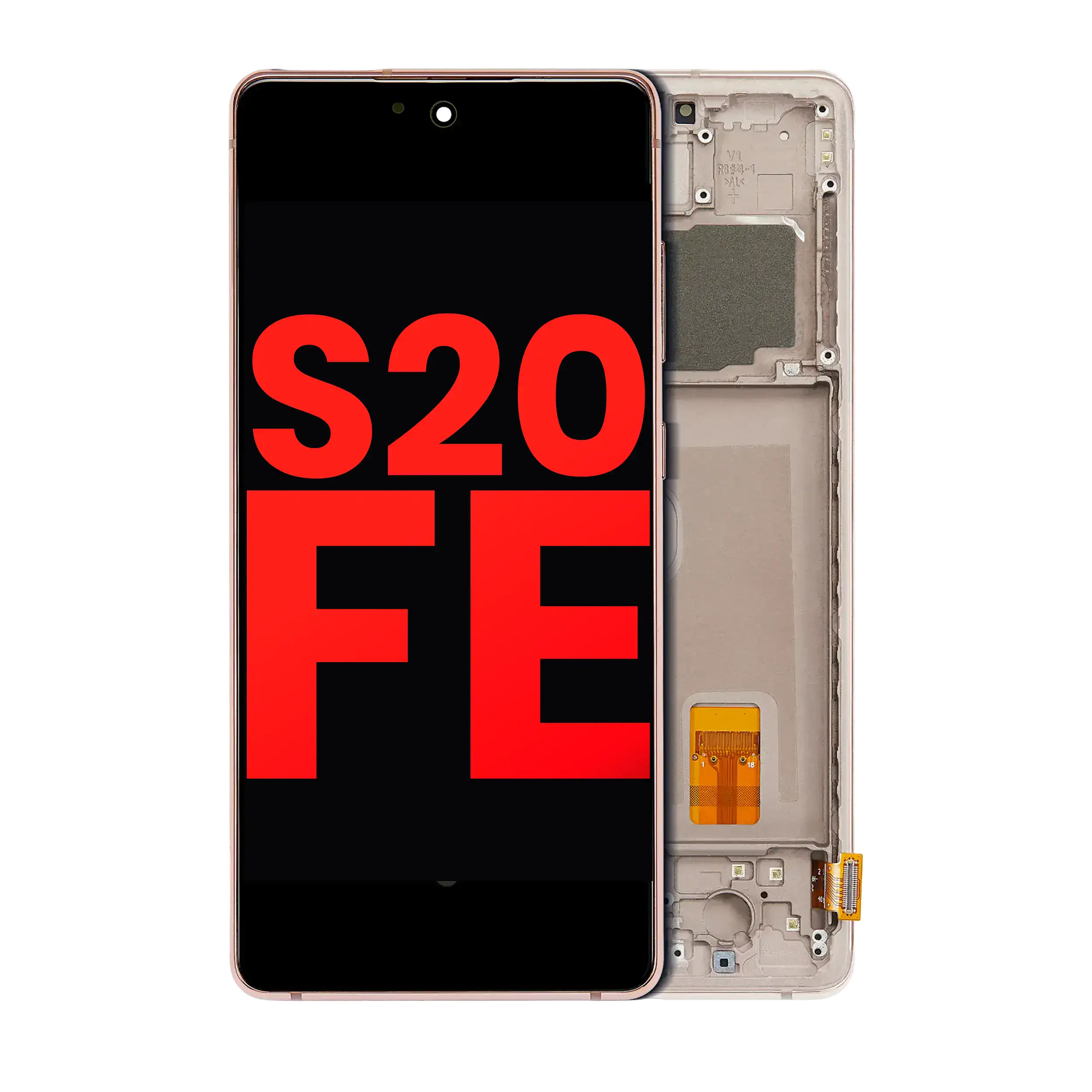 Display OLED completo con Frame per Samsung Galaxy S20 FE 4G / 5G (Aftermarket Plus) (Cloud Arancione)