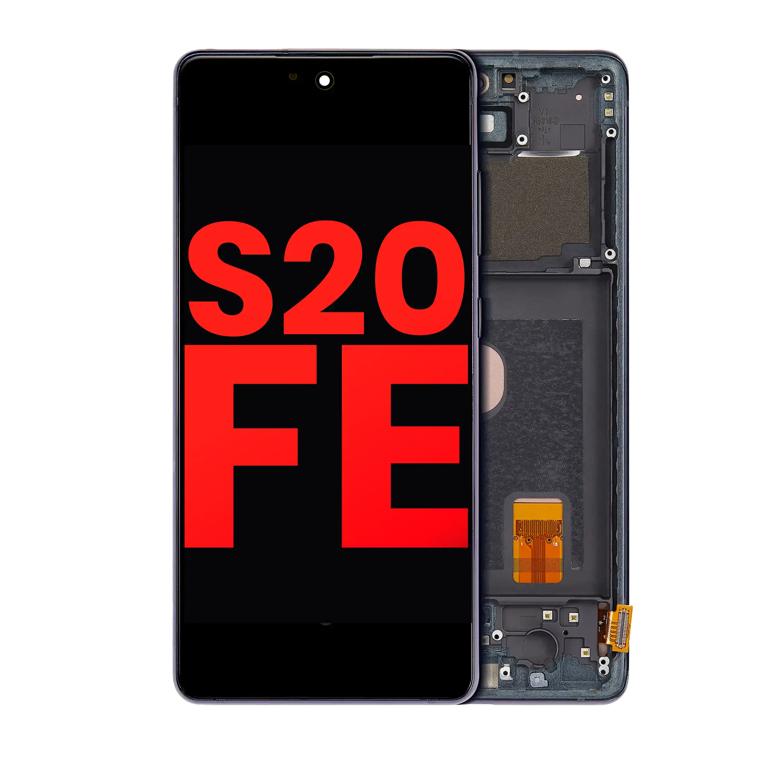 Display OLED completo con Frame per Samsung Galaxy S20 FE 4G / 5G (Aftermarket Plus) (Cloud Navy)
