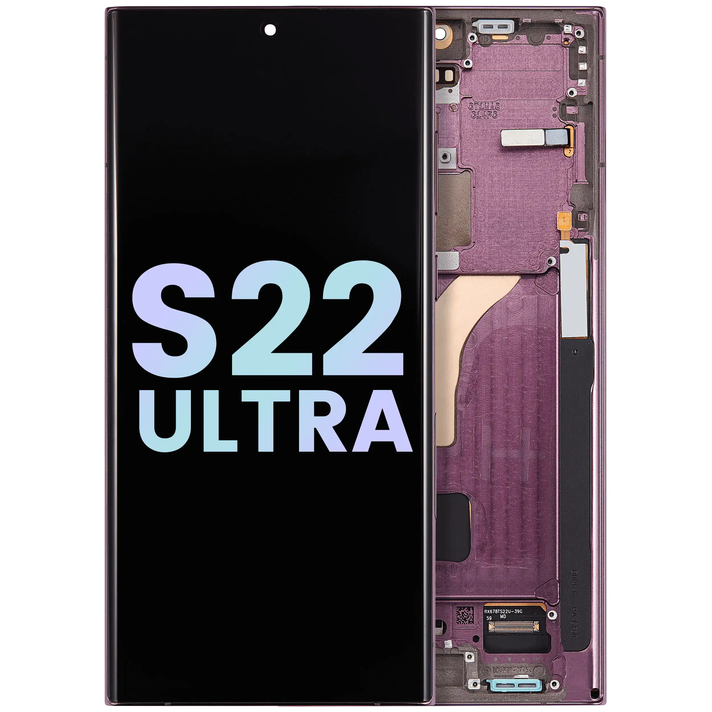 Display OLED completo con Frame per Samsung Galaxy S22 Ultra 5G (Service Pack) (Burgundy)