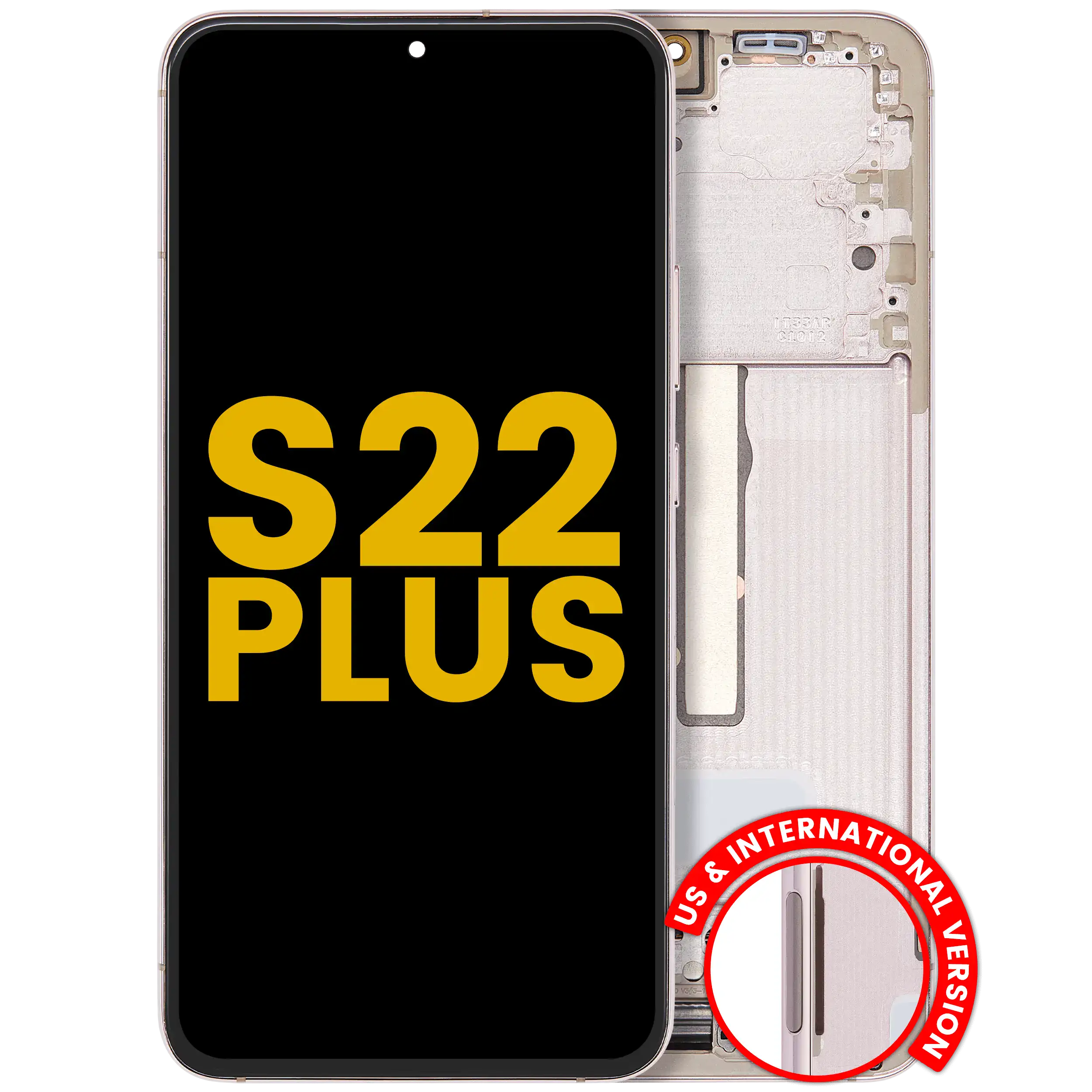 Display OLED completo con Frame per Samsung Galaxy S22 Plus 5G (US e International Version) (Refurbished) (Rosa Oro / Violet)