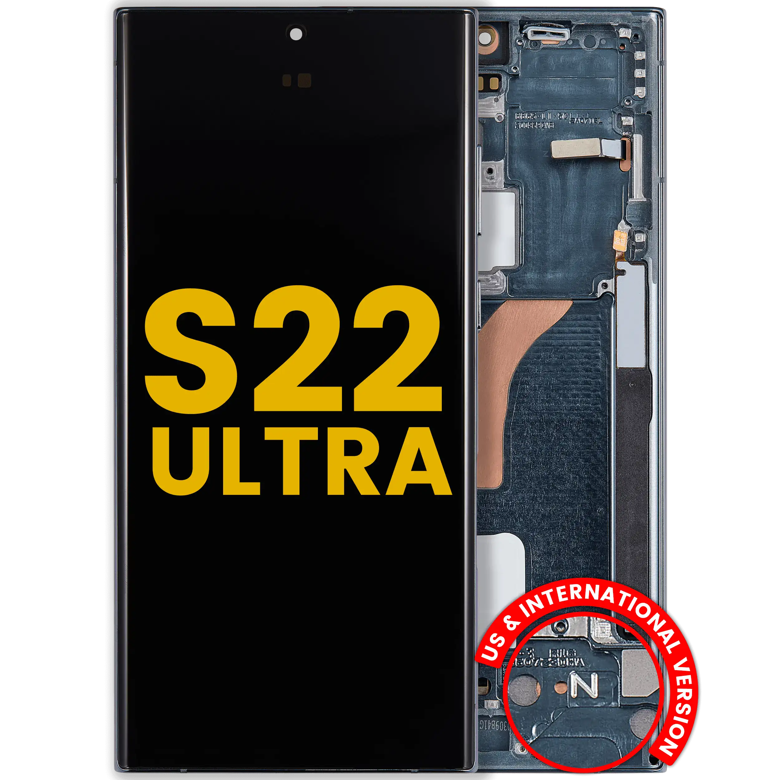 Display OLED completo con Frame per Samsung Galaxy S22 Ultra 5G (US e International Version) (Refurbished) (Verde)