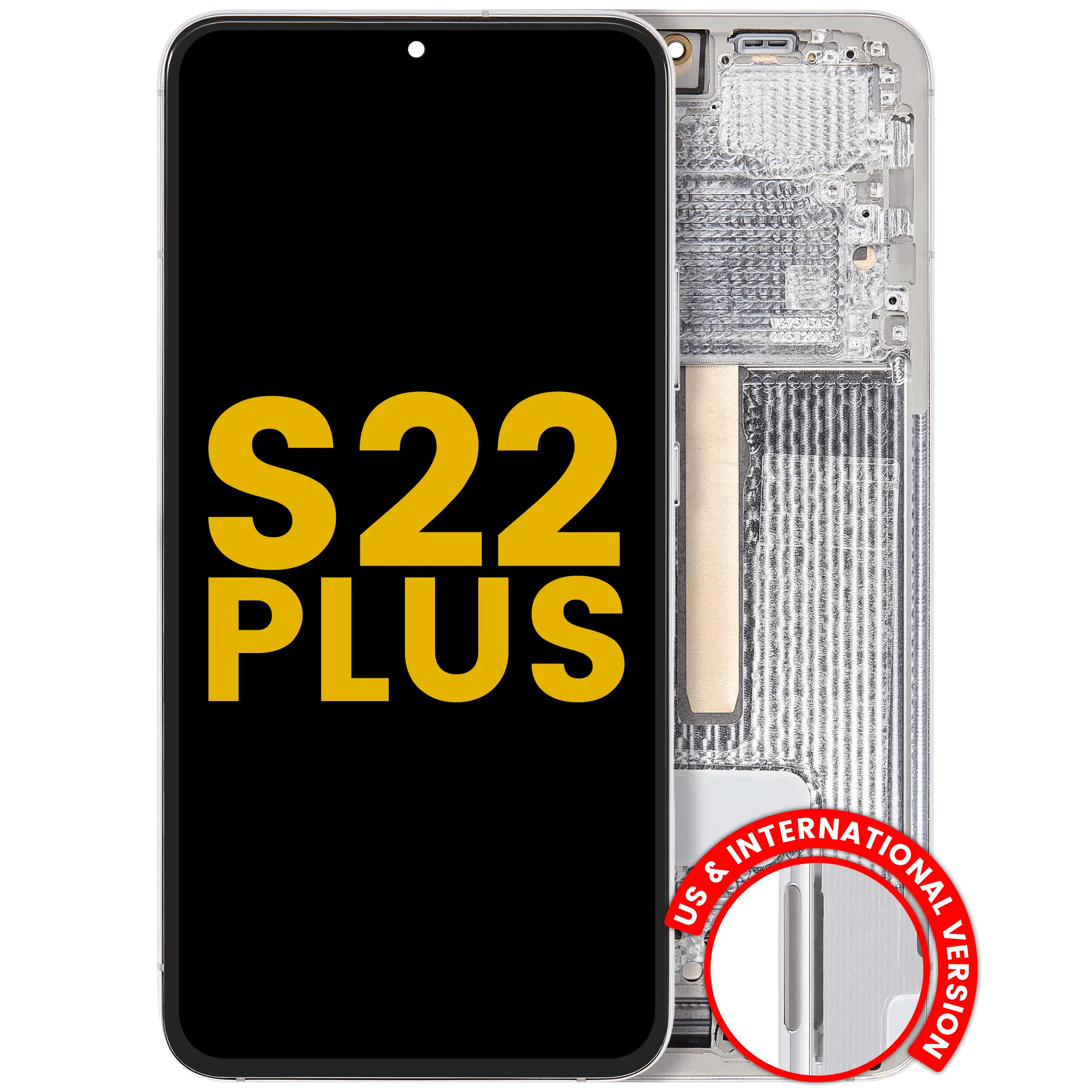 Display OLED completo con Frame per Samsung Galaxy S22 Plus 5G (US e International Version) (Refurbished) (Bianco)