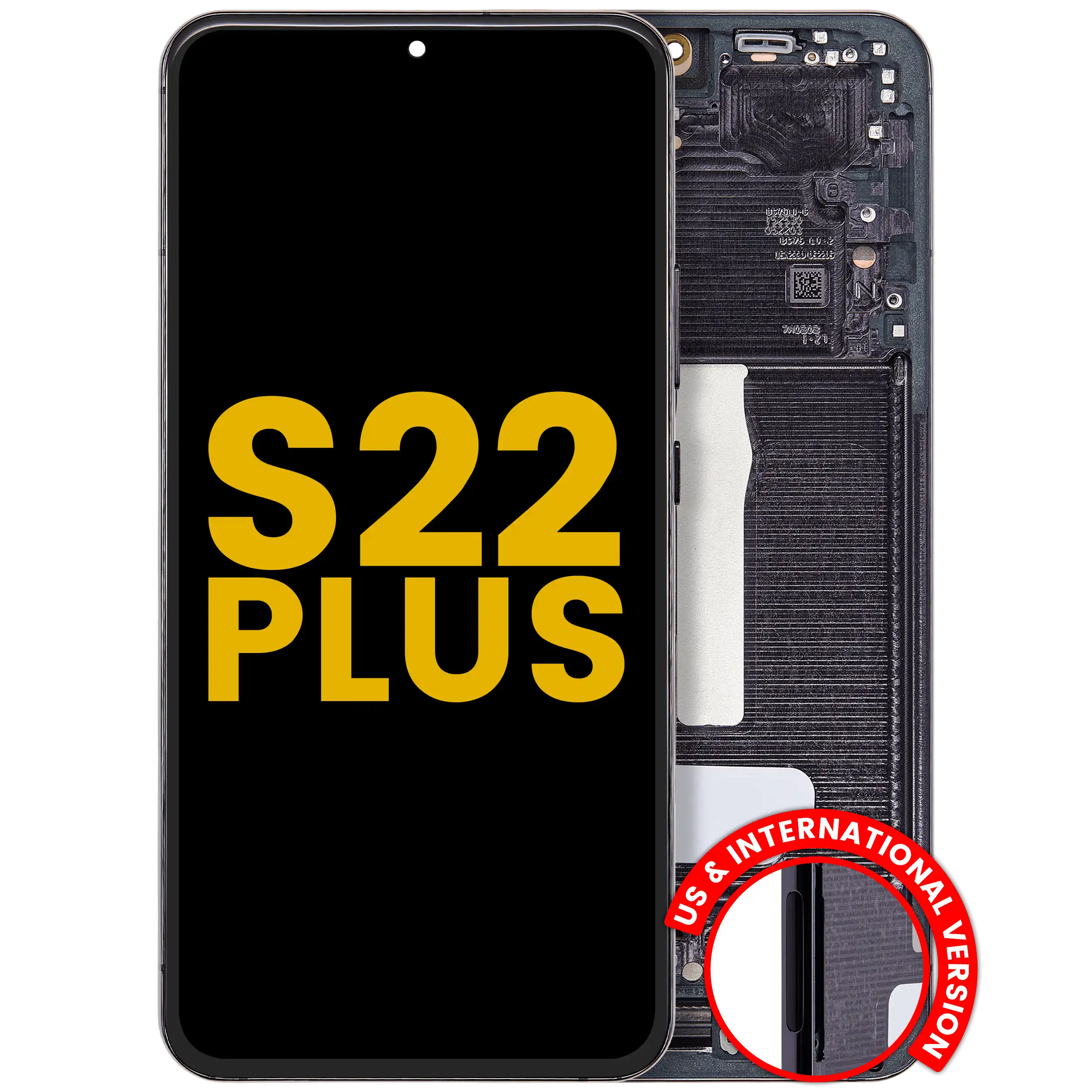 Display OLED completo con Frame per Samsung Galaxy S22 Plus 5G (US e International Version) (Refurbished) (Phantom Nero)