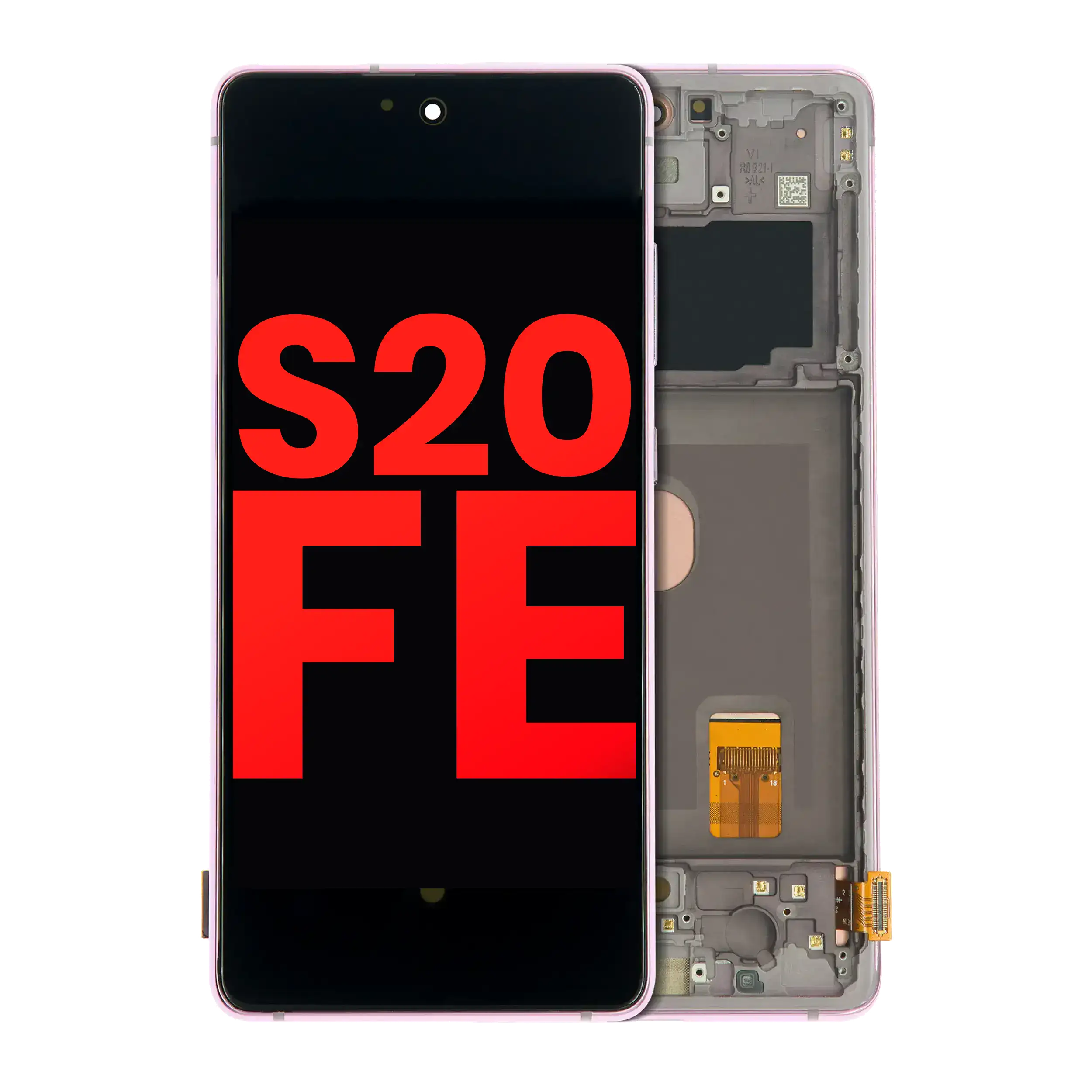 Display OLED completo con Frame per Samsung Galaxy S20 FE 4G / 5G (Aftermarket Plus) (Cloud Lavanda)