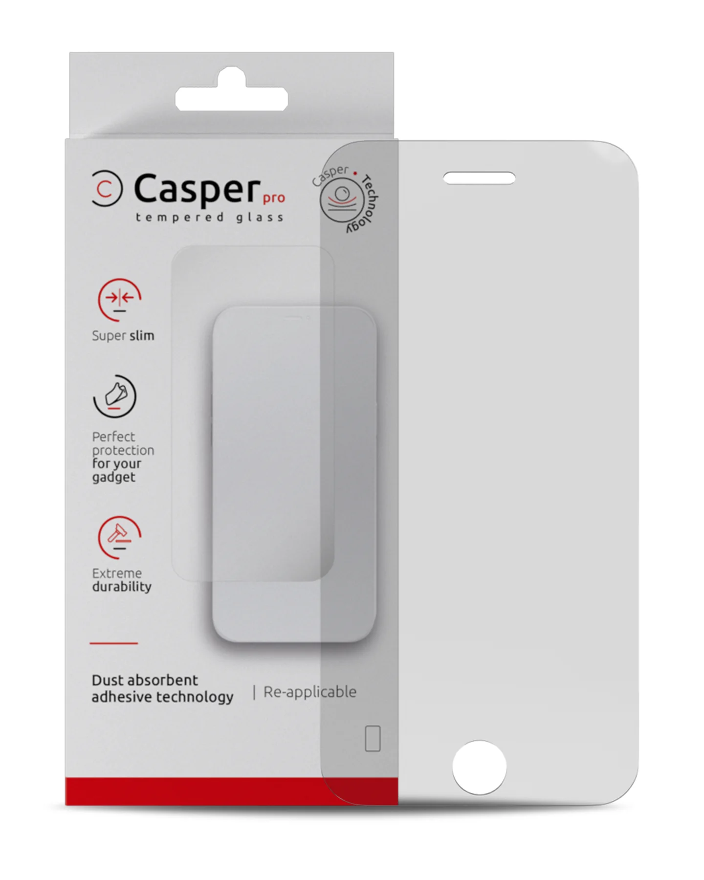 Casper Pro Vetro temperato per iPhone 6 Plus / 6S Plus / 7 Plus / 8 Plus (confezione retail) (Trasparente)