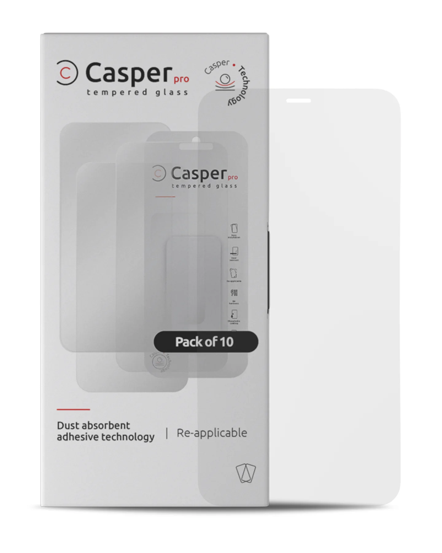 Casper Pro Vetro temperato per iPhone X / XS / 11 Pro (10 pezzi) (Matte)