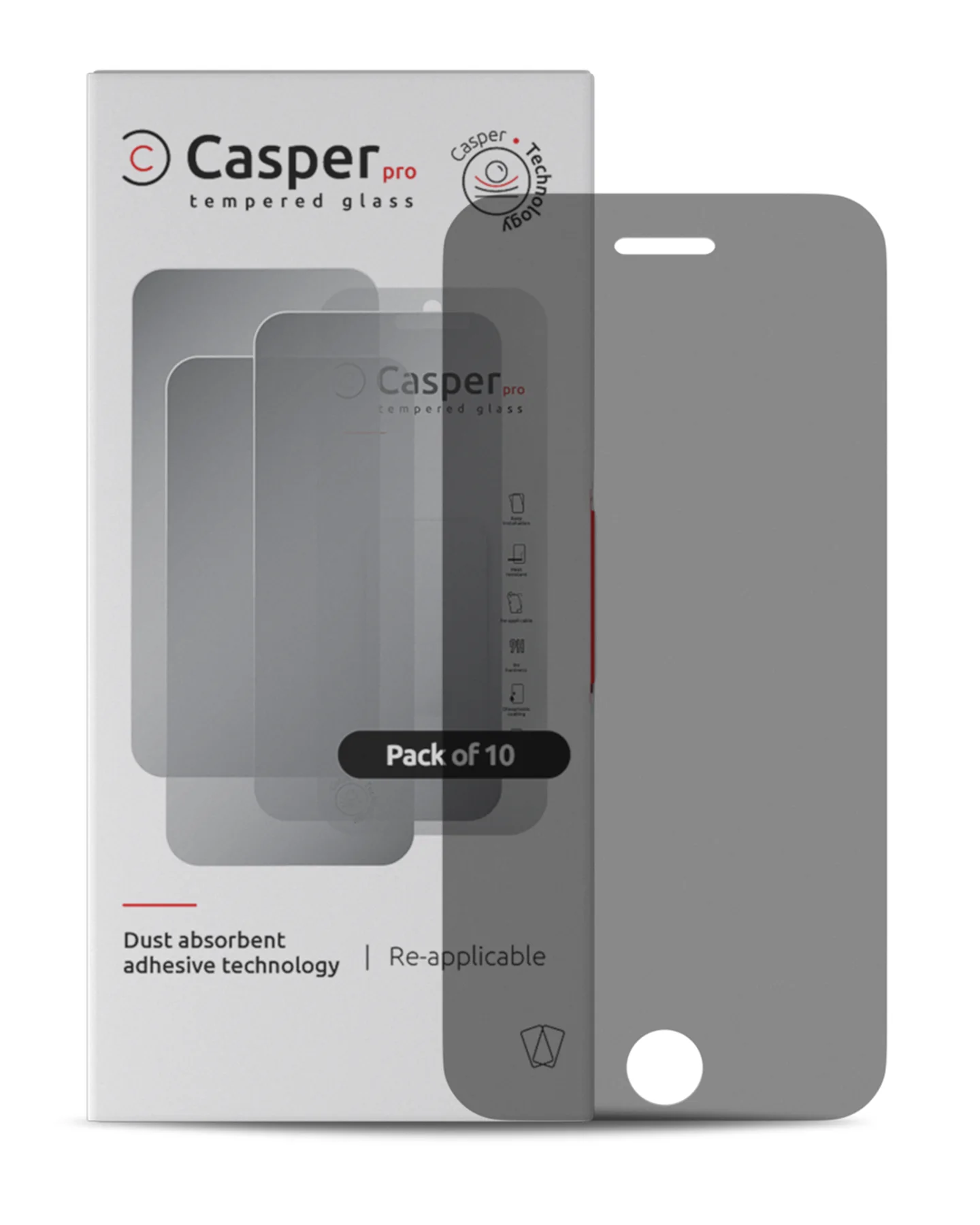 Casper Pro Vetro temperato per iPhone 7 Plus / 8 Plus (10 pezzi) (Privacy)