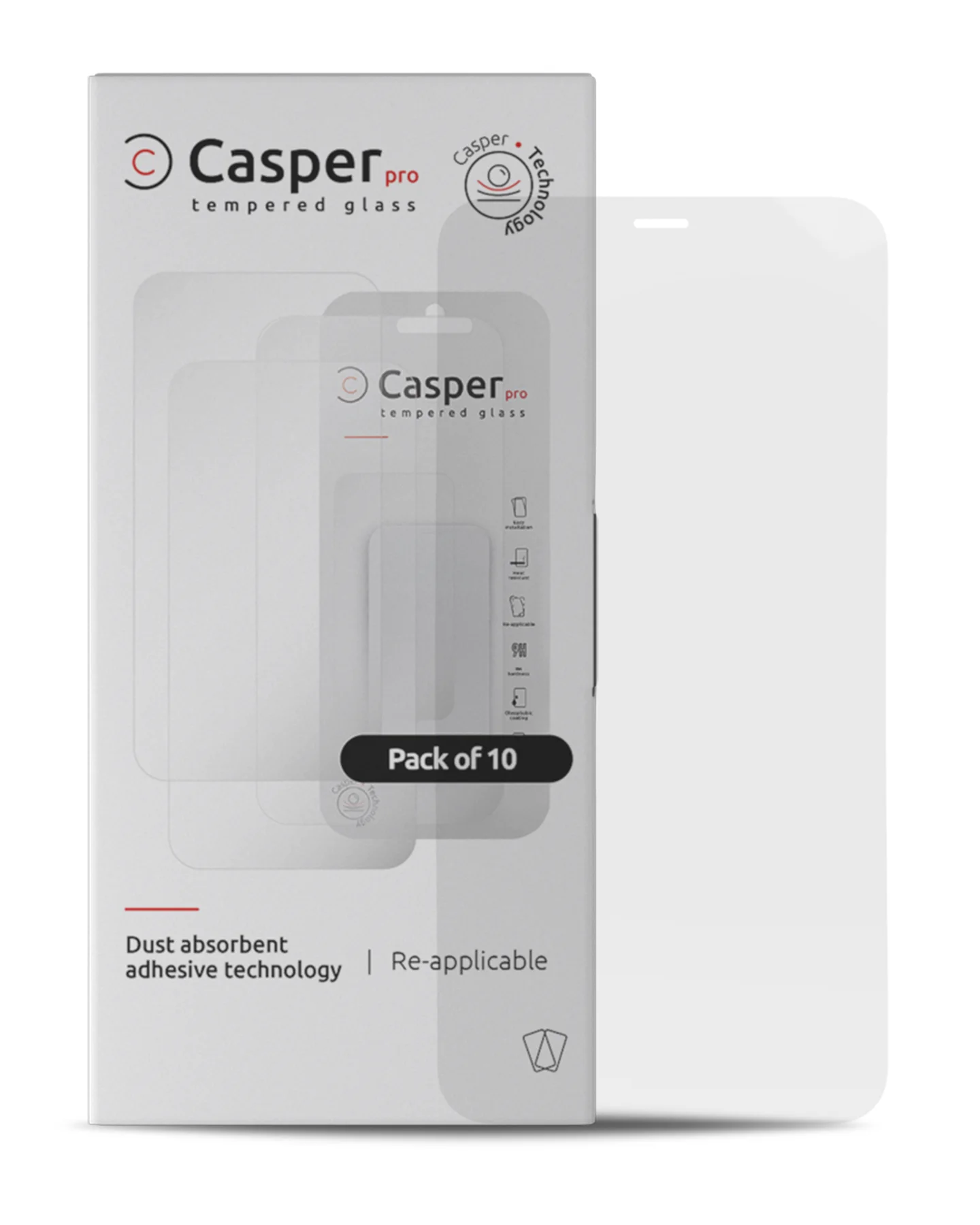 Casper Pro Vetro temperato per iPhone 12 Mini (10 pezzi) (Trasparente)