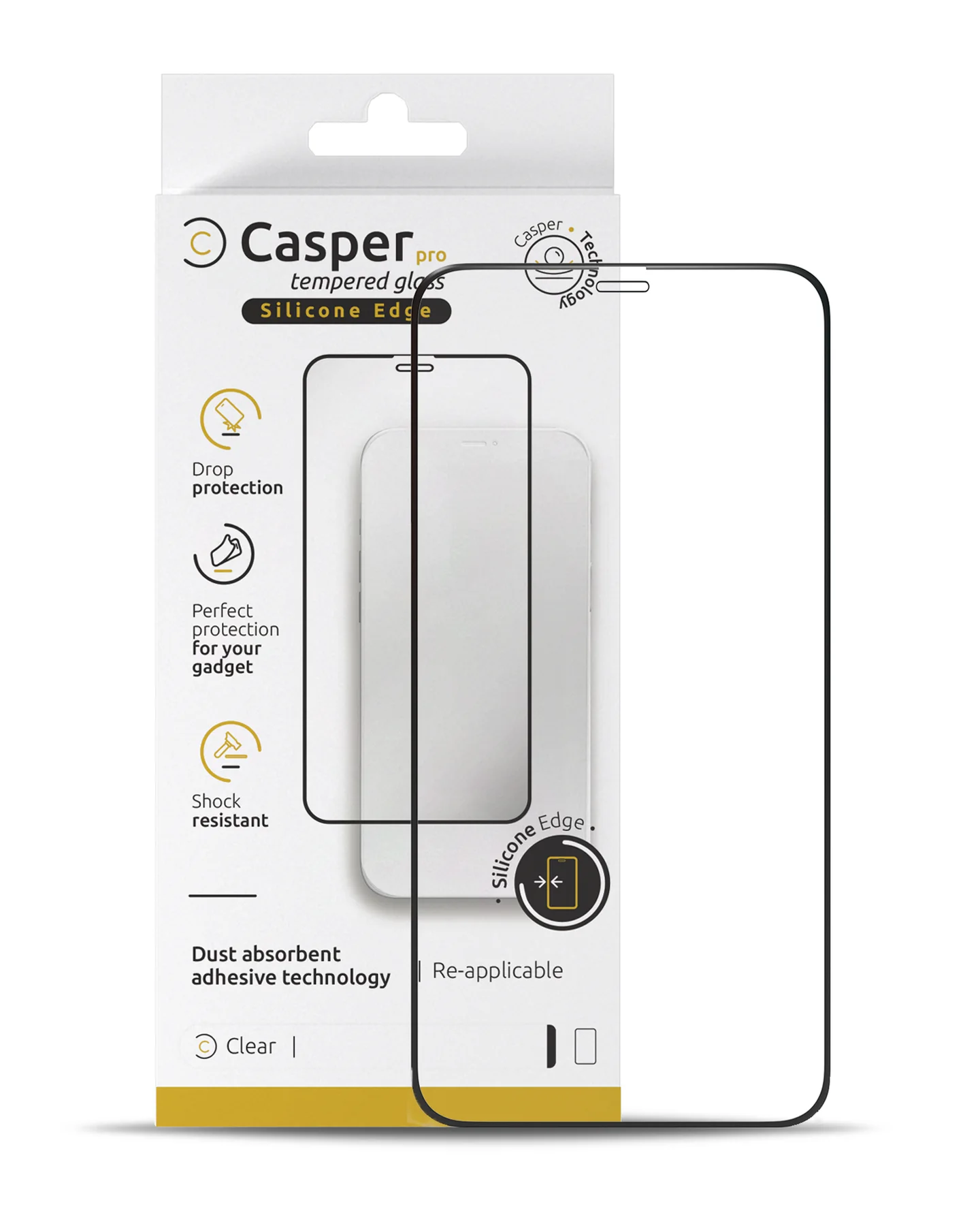 Casper Pro Silicone Vetro temperato per iPhone XS Max / 11 Pro Max (confezione retail) (Trasparente)