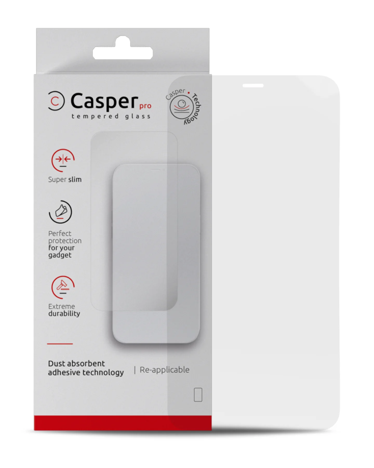 Casper Pro Vetro temperato per iPhone 12 Mini (Case Friendly) (confezione retail) (Trasparente)