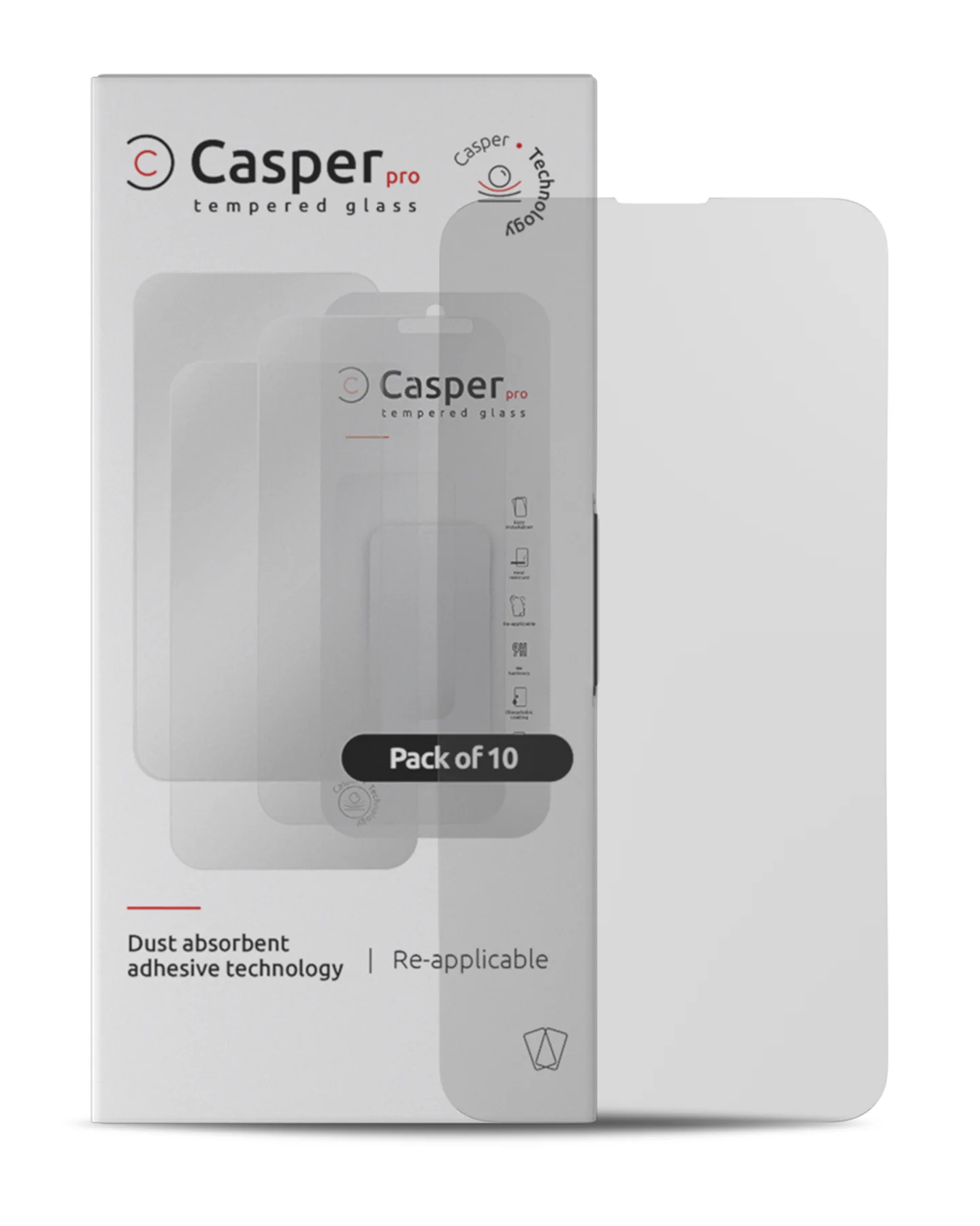 Casper Pro Vetro temperato per iPhone 13 / 13 Pro / 14 / 16e / 17e (10 pezzi) (Matte)