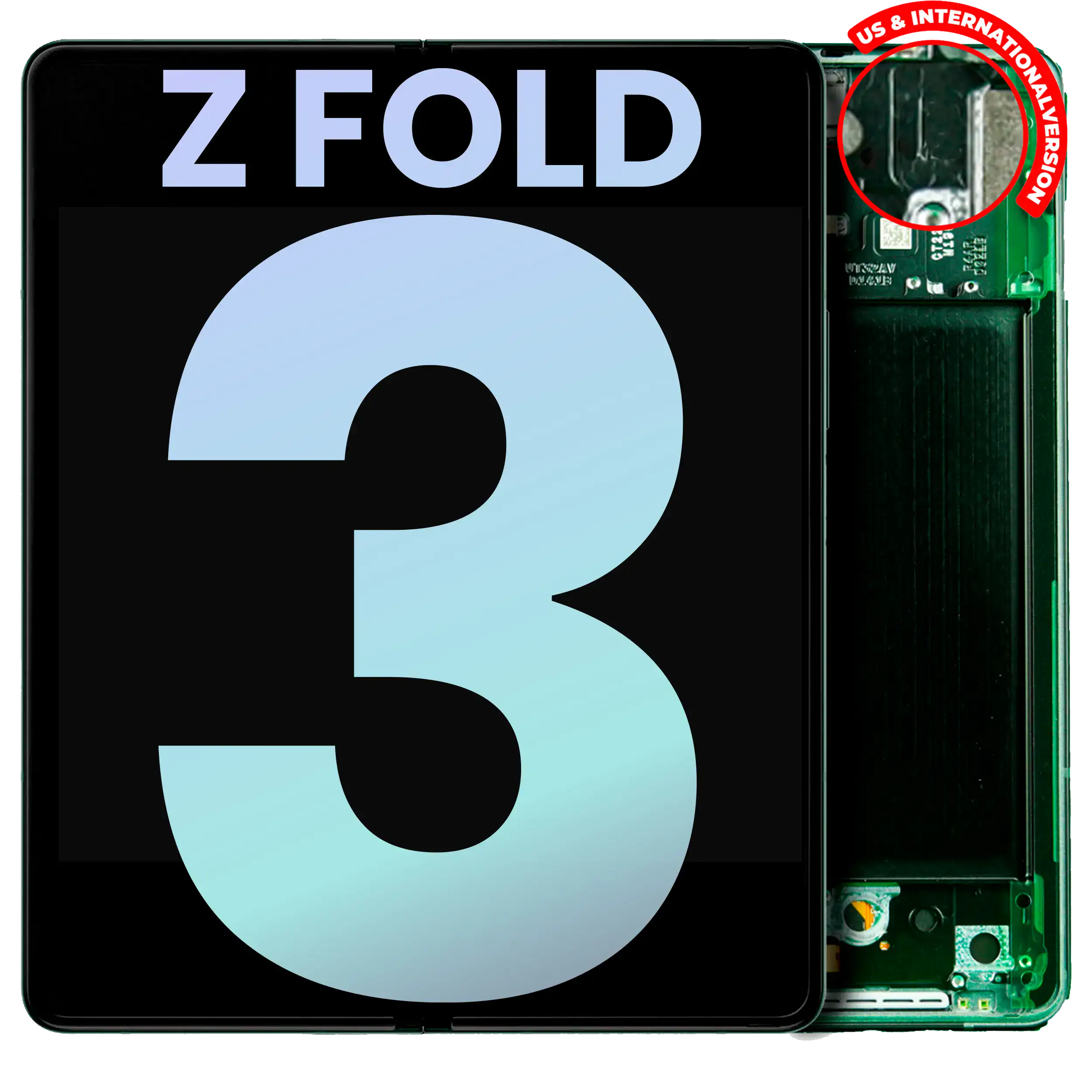 Inner Display OLED completo con Frame per Samsung Galaxy Z Fold 3 5G (US e International) (Service Pack) (Phantom Verde)