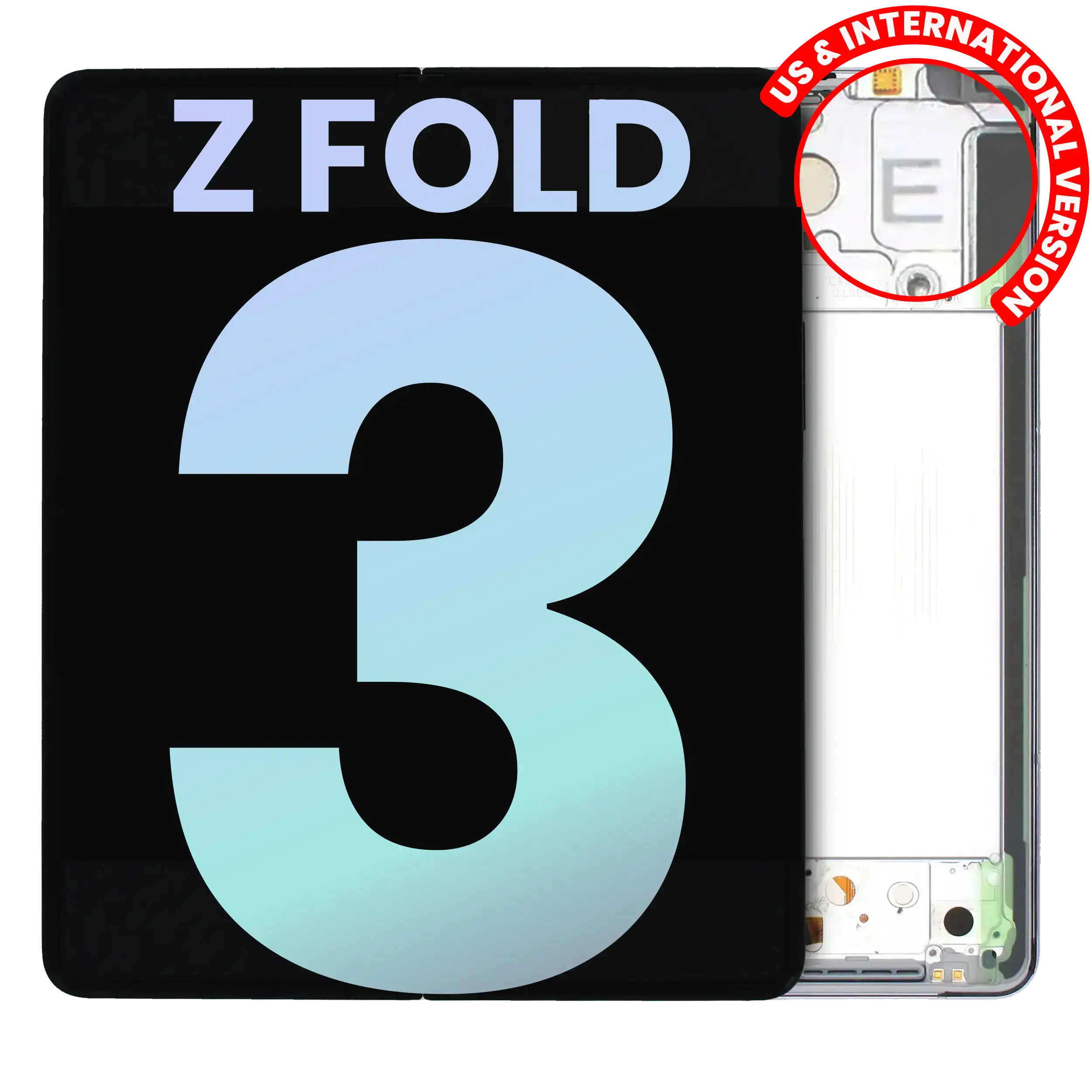 Inner Display OLED completo con Frame per Samsung Galaxy Z Fold 3 5G (US e International) (Service Pack) (Phantom Argento)