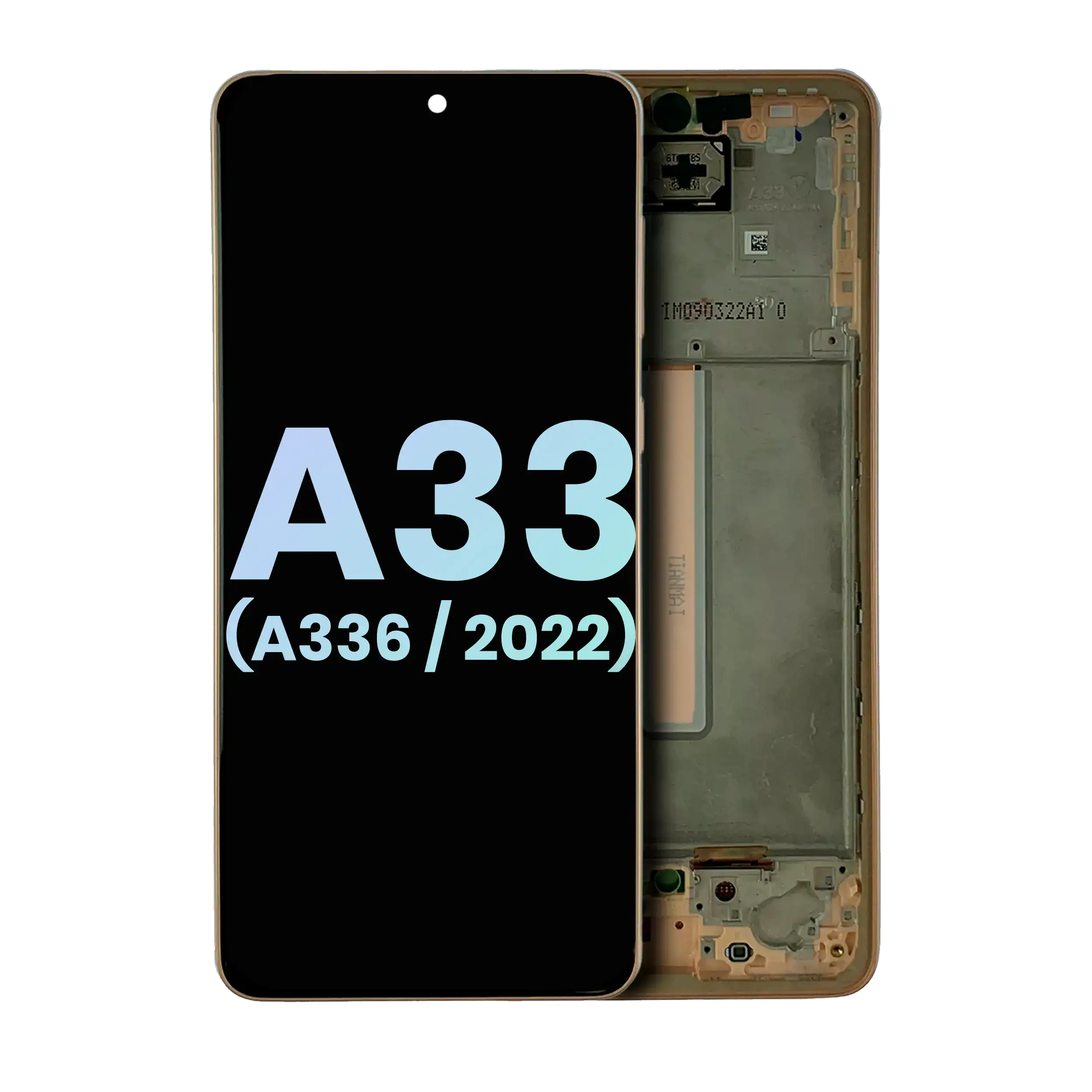 Display OLED completo con Frame per Samsung Galaxy A33 5G (A336 / 2022) (Service Pack) (Peach)