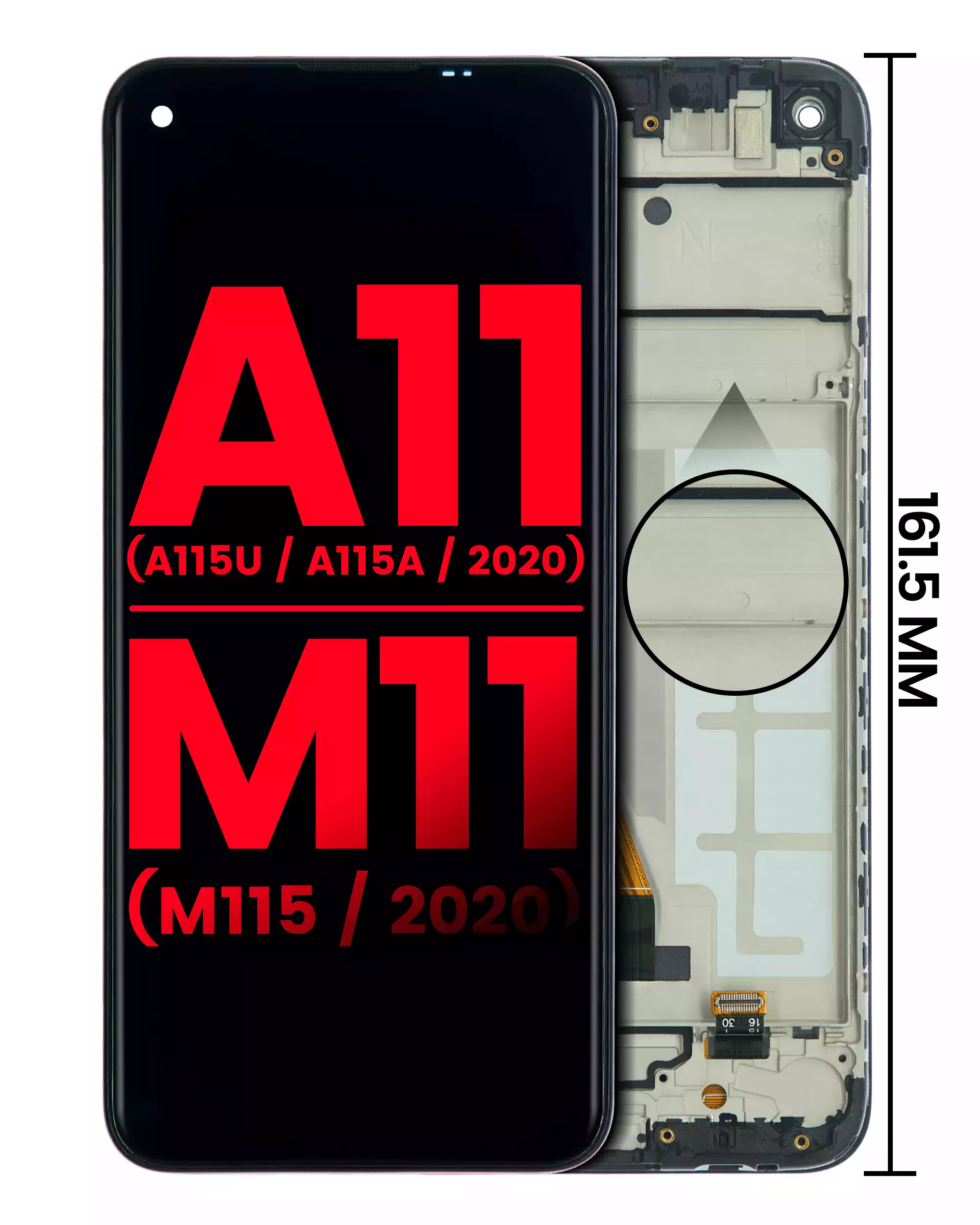 Display LCD completo con Frame per Samsung Galaxy A11 (A115U / A115A / 2020) / M11 (M115 / 2020) (US Version) (Aftermarket Plus) (tutti i colori)