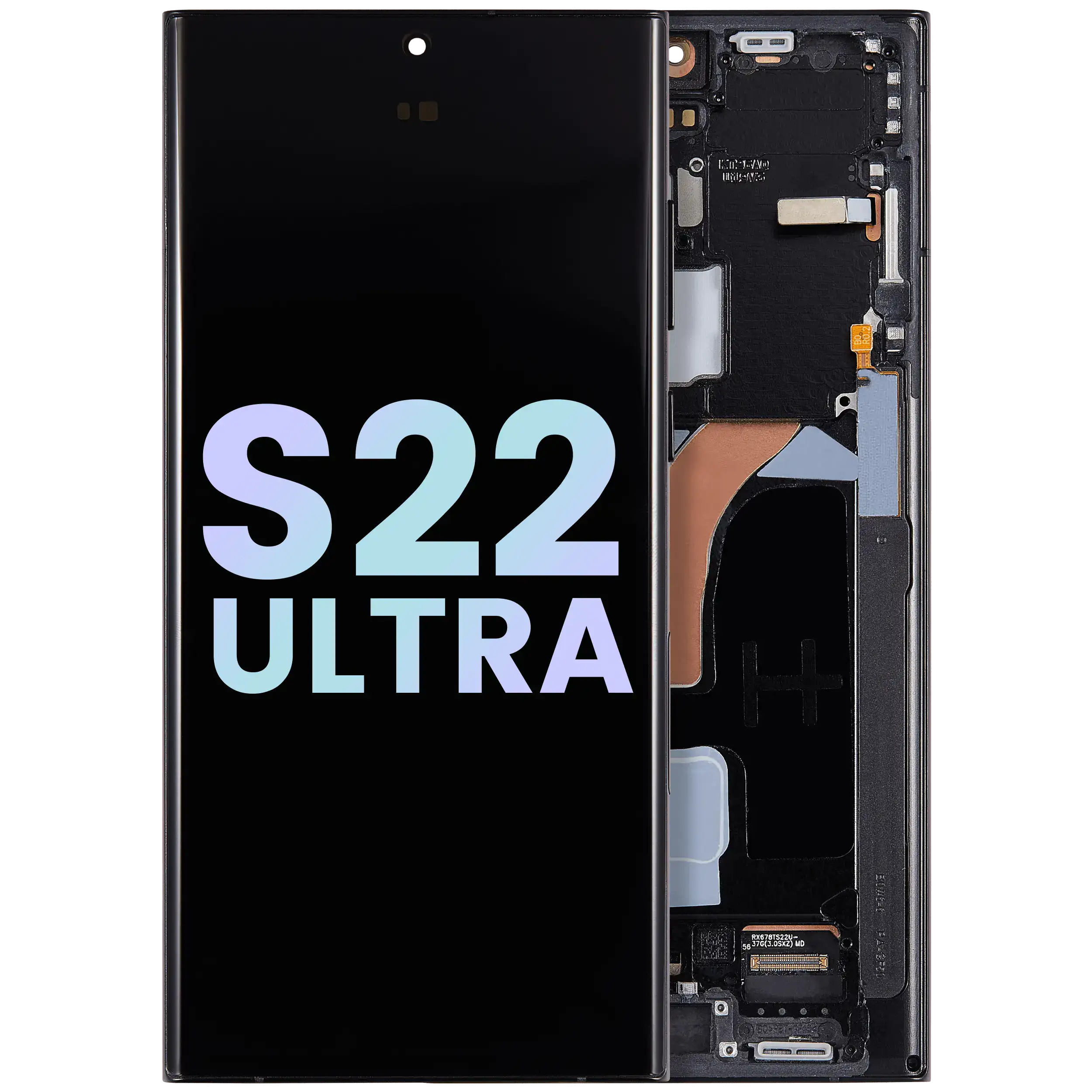 Display OLED completo con Frame per Samsung Galaxy S22 Ultra 5G (Service Pack) (Grafite / Blu cielo / Rosso)