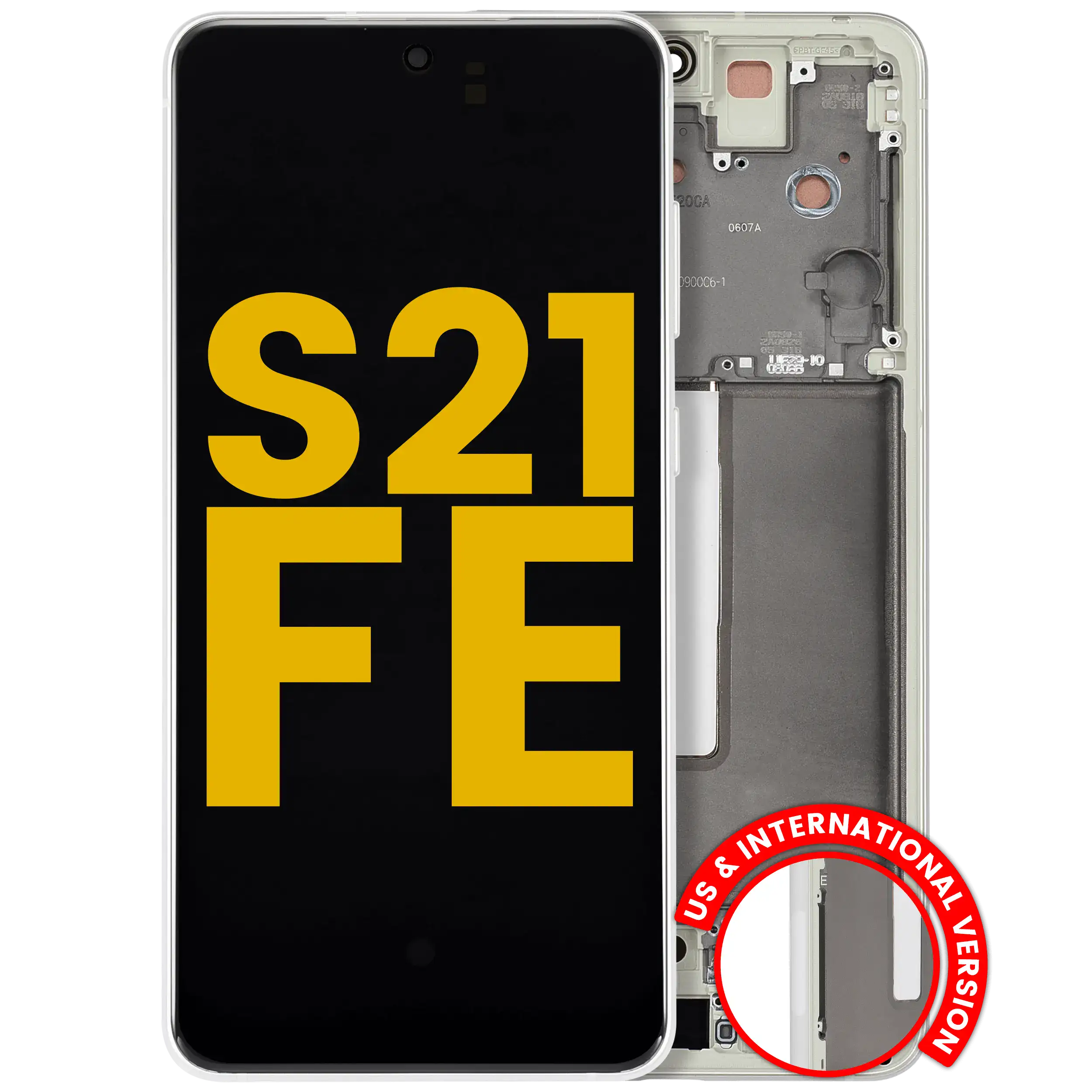 Display OLED completo con Frame per Samsung Galaxy S21 FE 5G (US e International) (Refurbished) (Olive Verde)