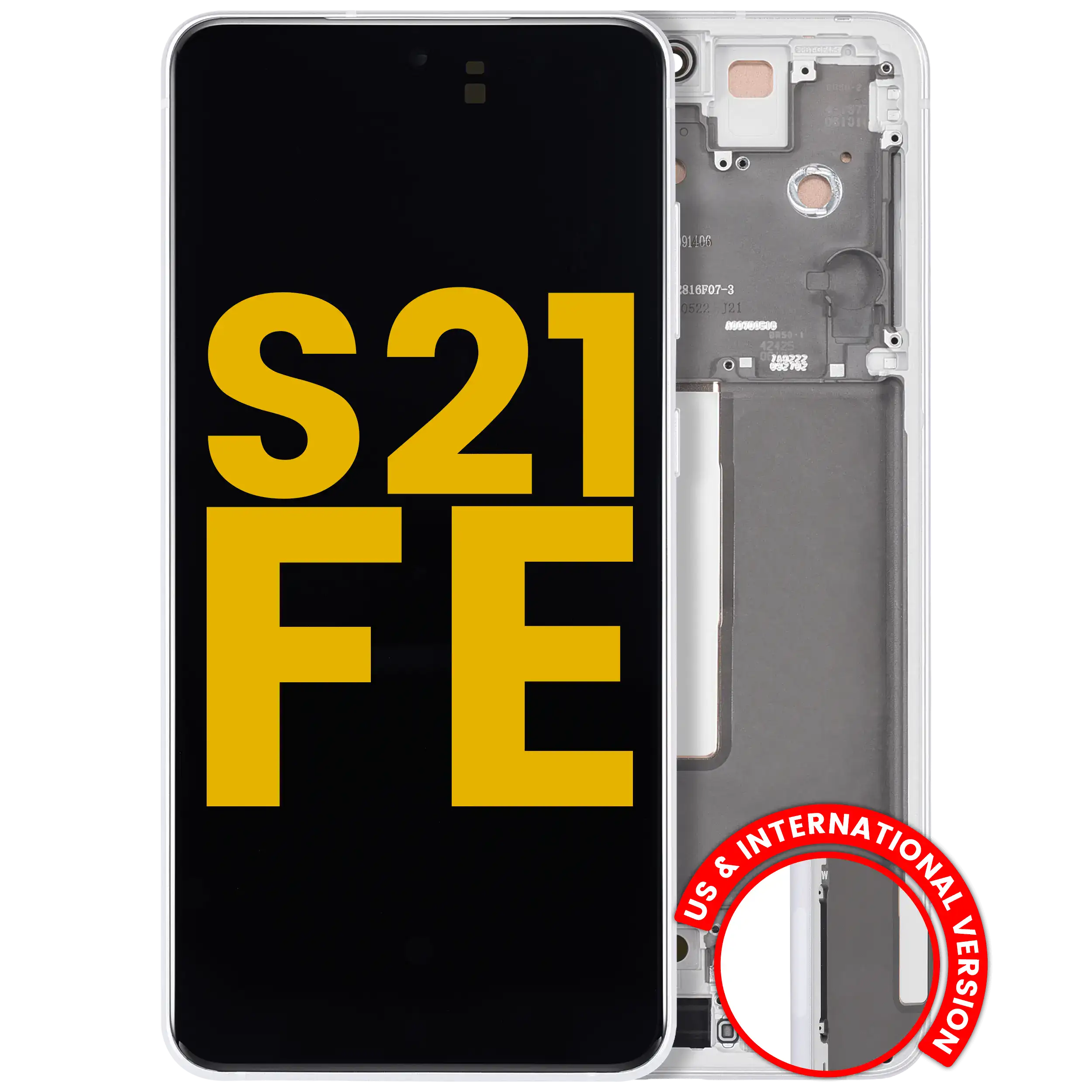 Display OLED completo con Frame per Samsung Galaxy S21 FE 5G (US e International) (Refurbished) (Bianco)