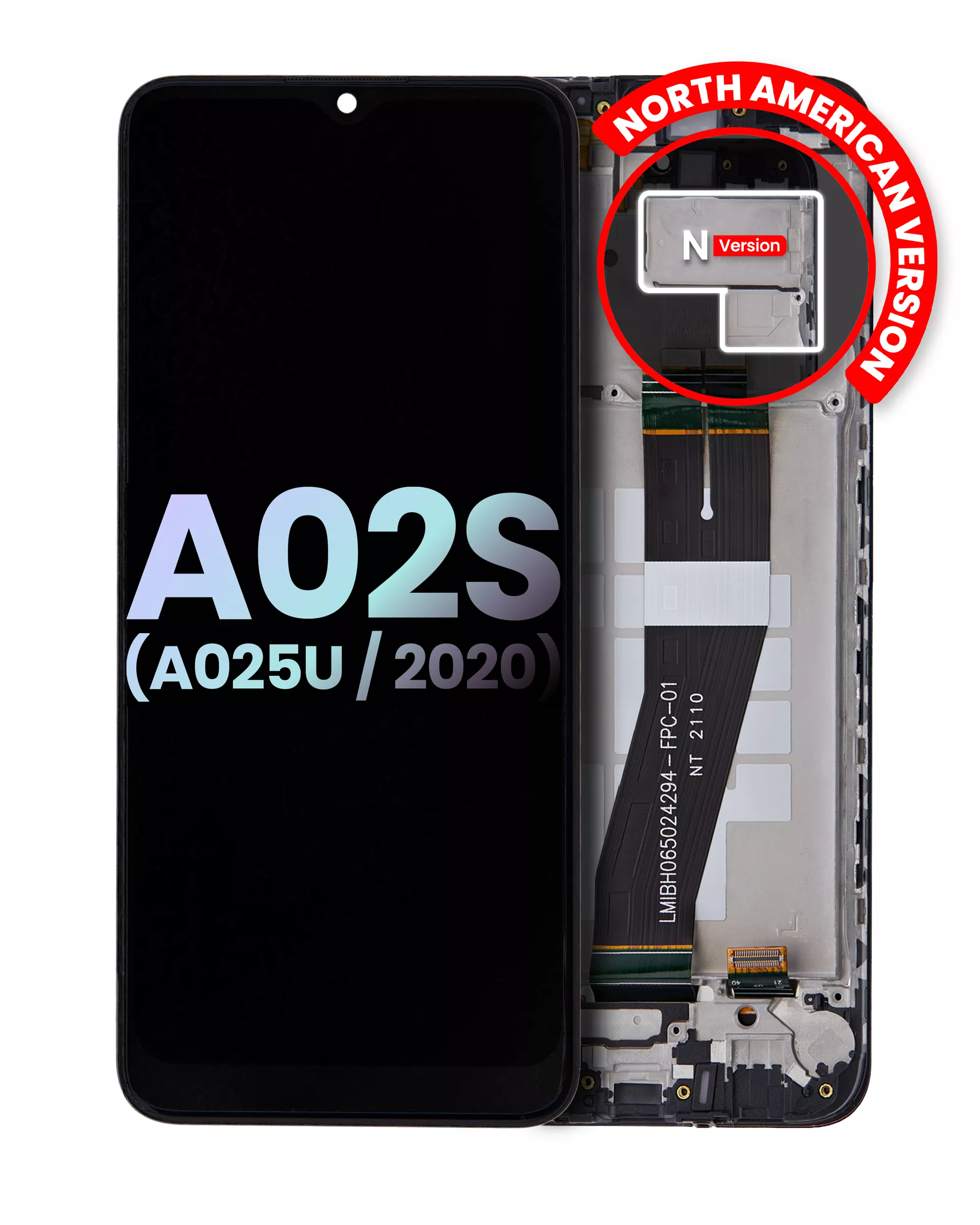 Display LCD completo con Frame per Samsung Galaxy A02S (A025U / 2020) (US Version) (Service Pack) (tutti i colori)