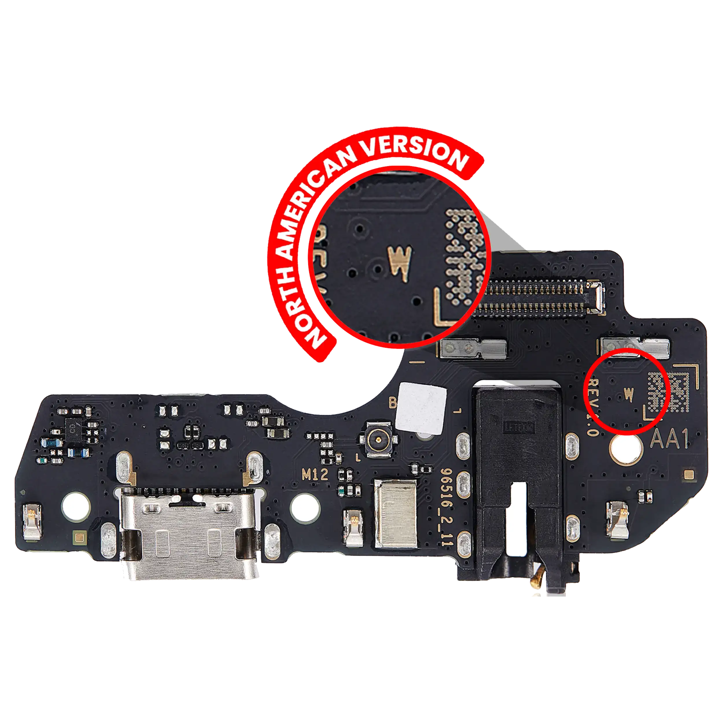 Connettore di ricarica Scheda con jack cuffie per Samsung Galaxy A03S (A037U / 2021) (US Version) (Premium)