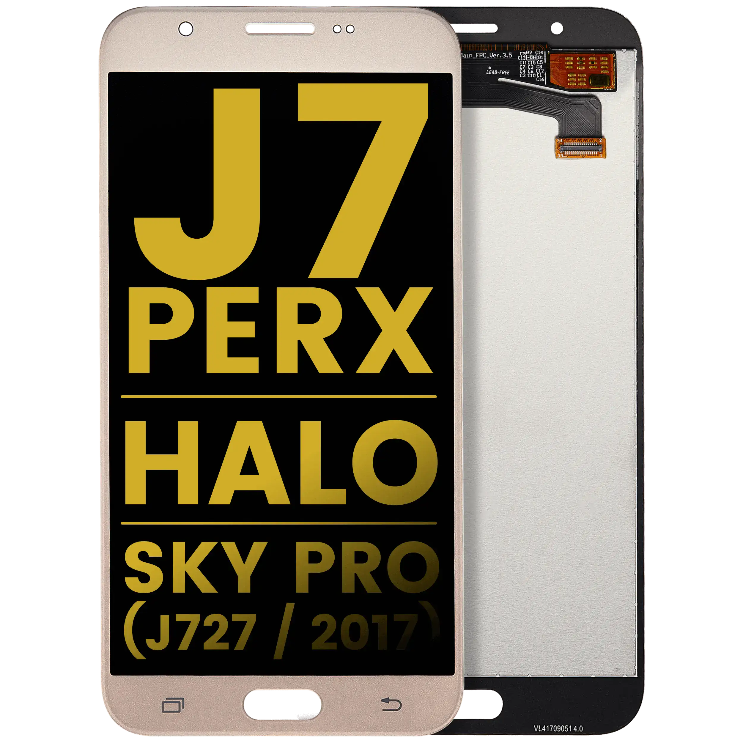 Display LCD completo senza Frame per Samsung Galaxy J7 Perx / Halo / Sky Pro (J727 / 2017) (Refurbished) (Oro)