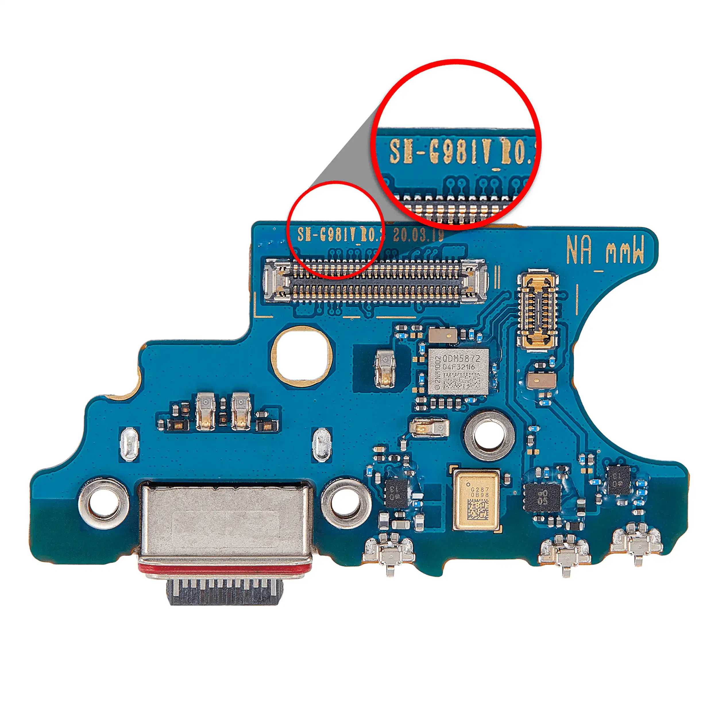 Connettore di ricarica con scheda per Samsung Galaxy S20 5G UW (G981V) (Verizon) (Premium)