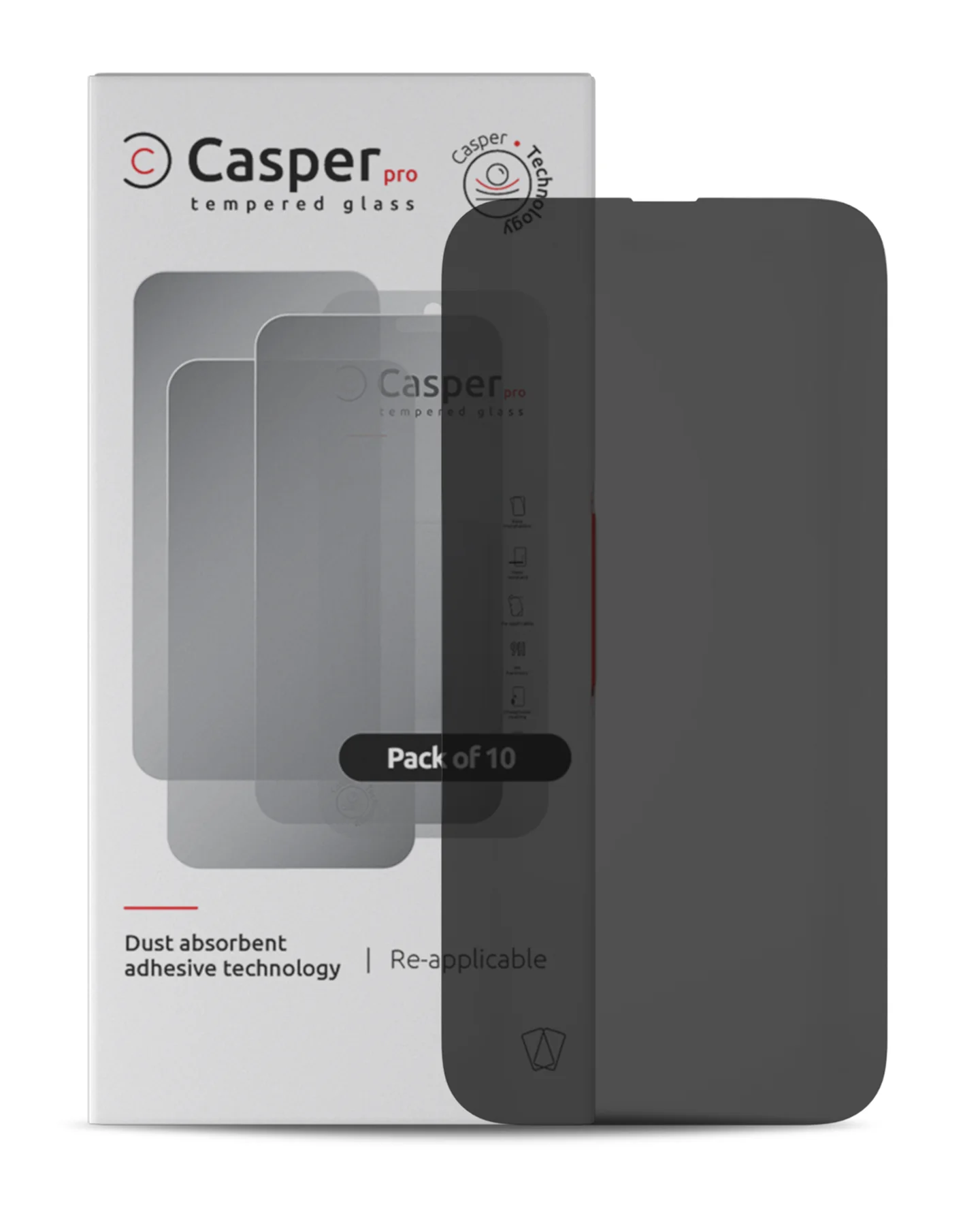 Casper Pro Vetro temperato per iPhone 14 Pro Max (10 pezzi) (Privacy)